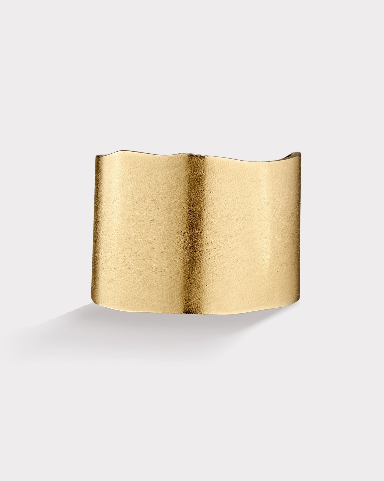 14k gold wide seashell band ring