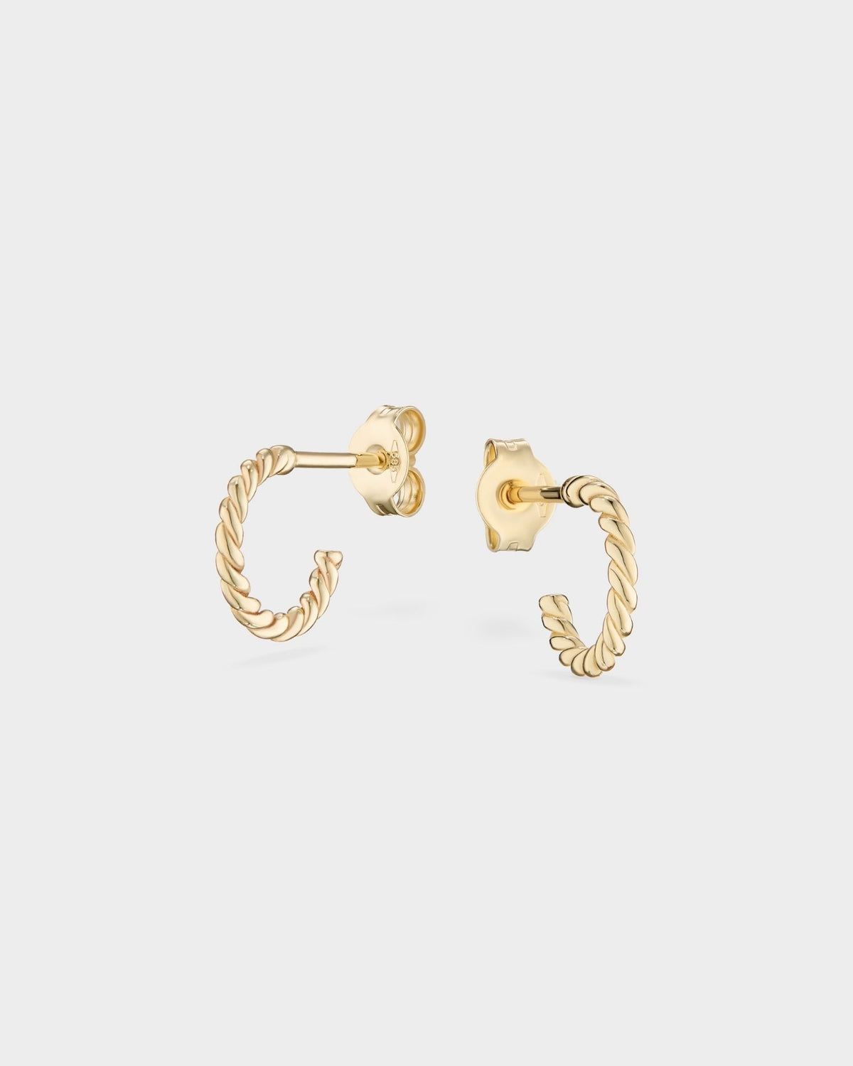 Yellow gold braided earrings