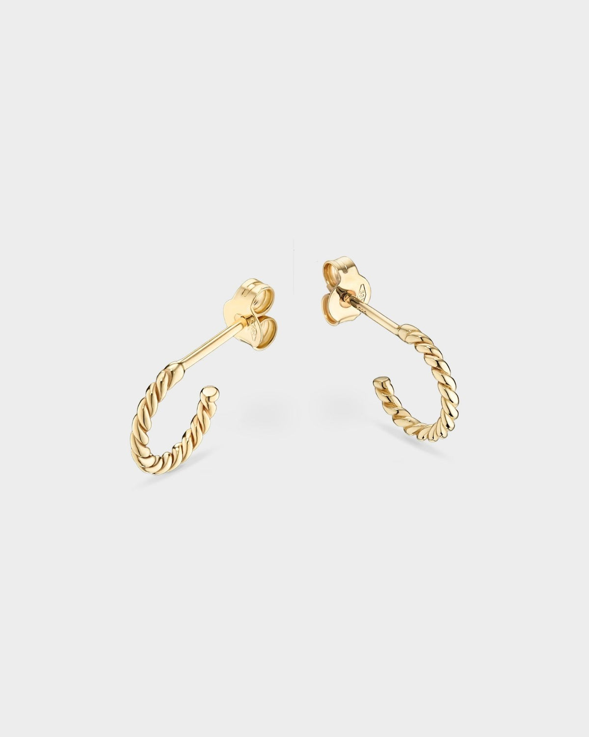 Yellow gold braided earrings