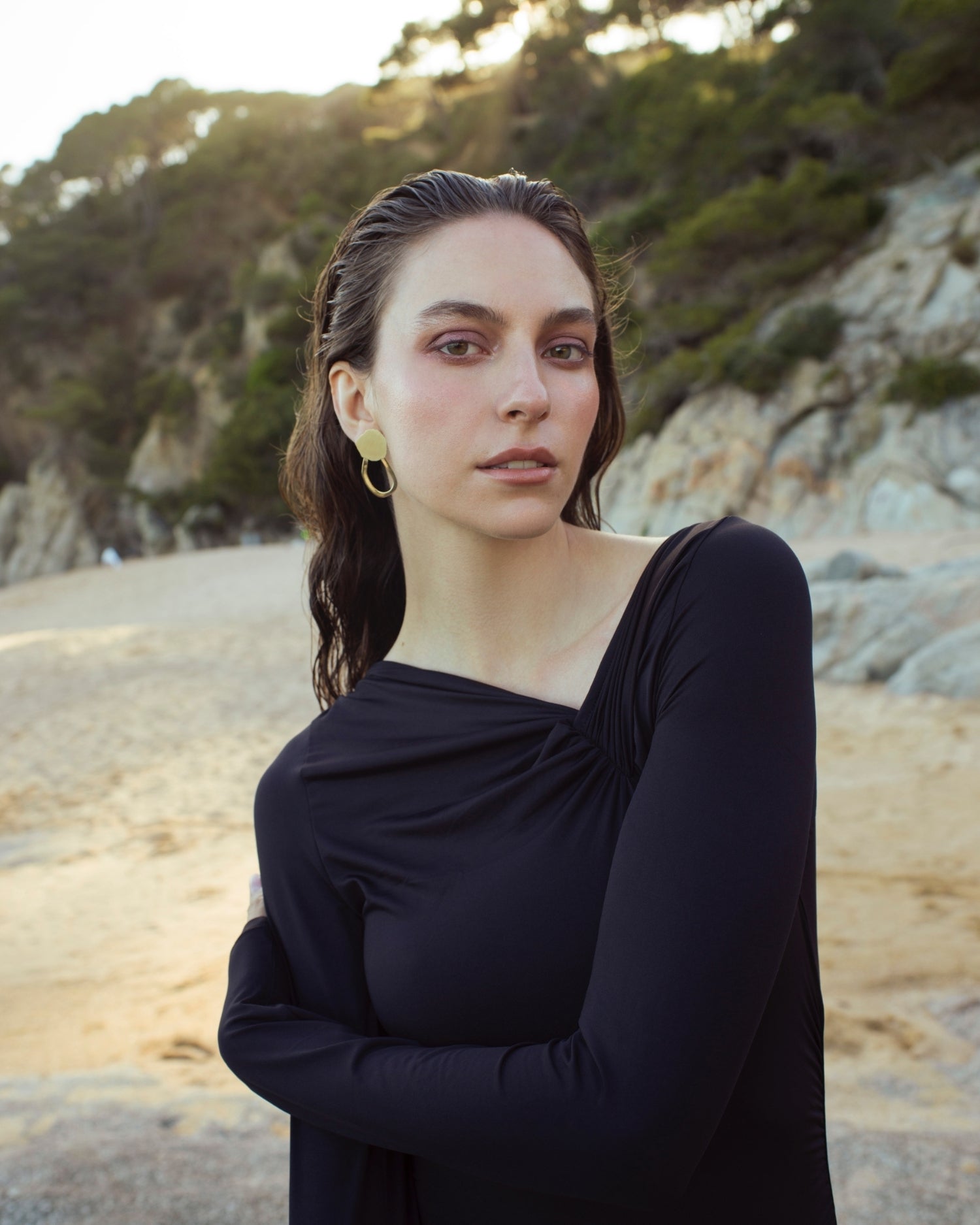 14k gold seashell chandelier earrings