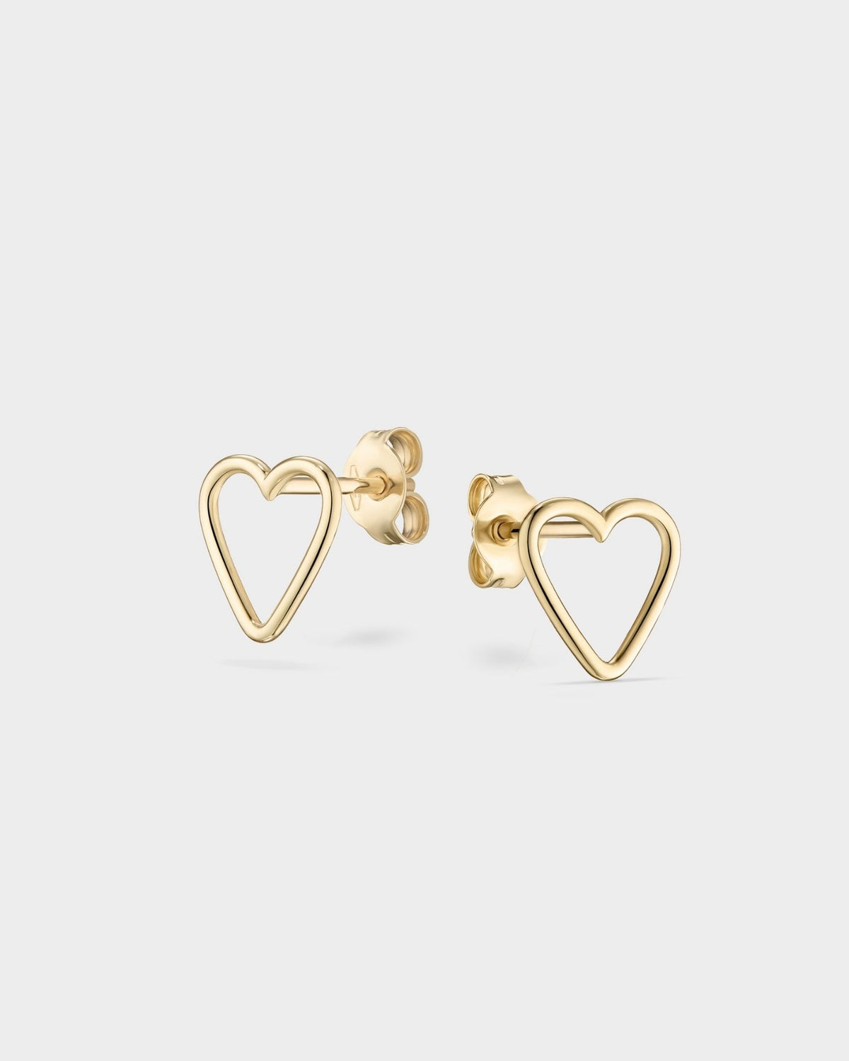 Yellow gold heart earrings