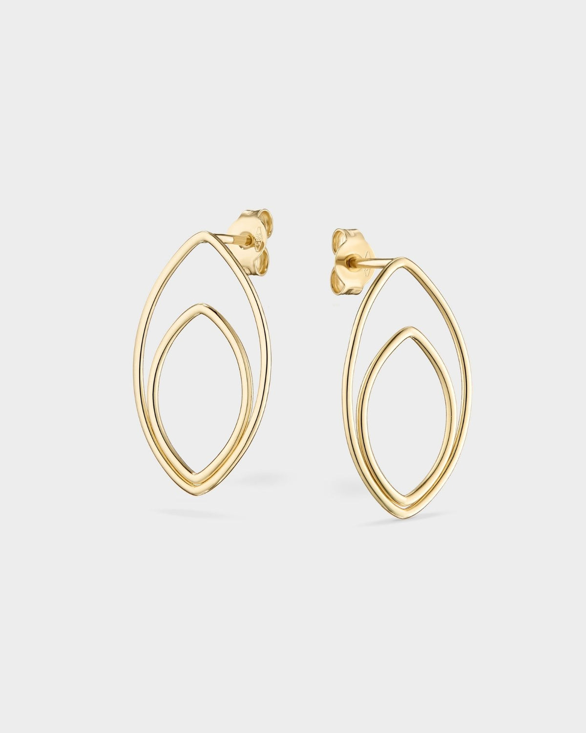 Yellow gold leaf earrings