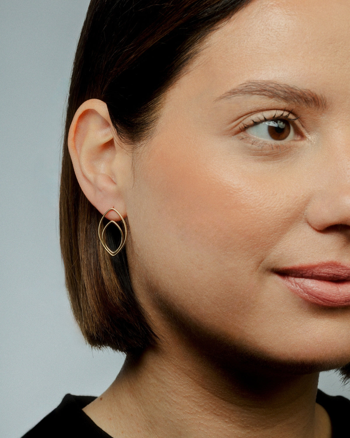 Yellow gold leaf earrings