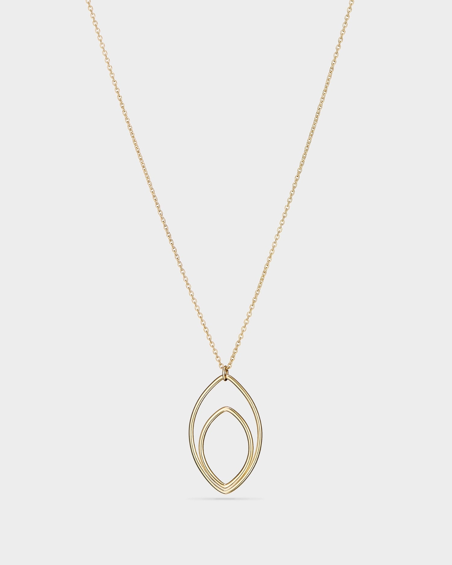 Yellow gold leaf necklace