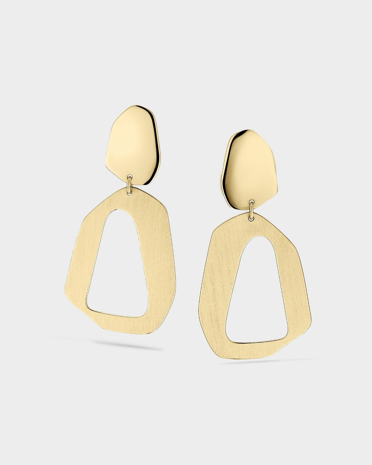 Long yellow gold Rough earrings