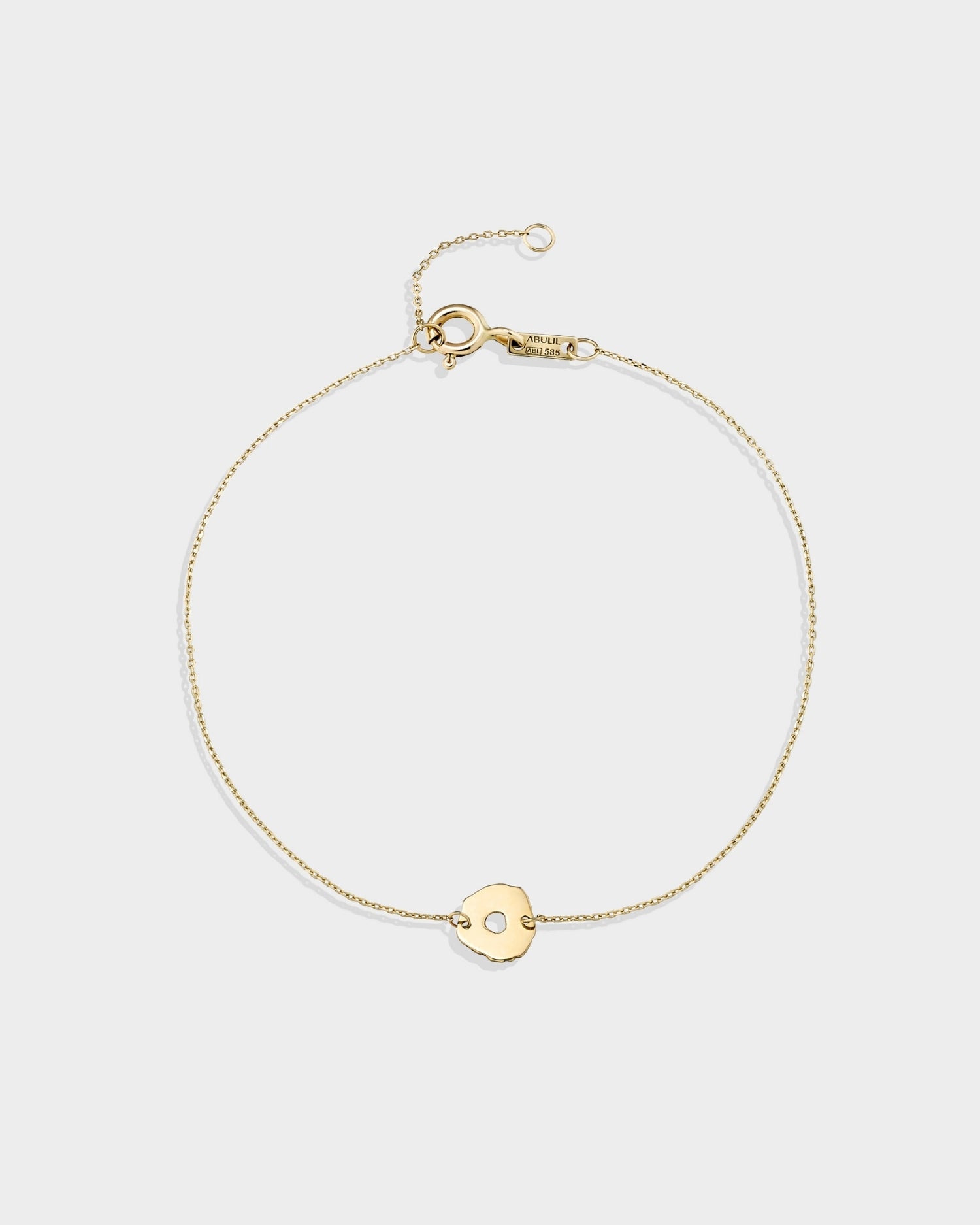 14k gold mini round seashell bracelet