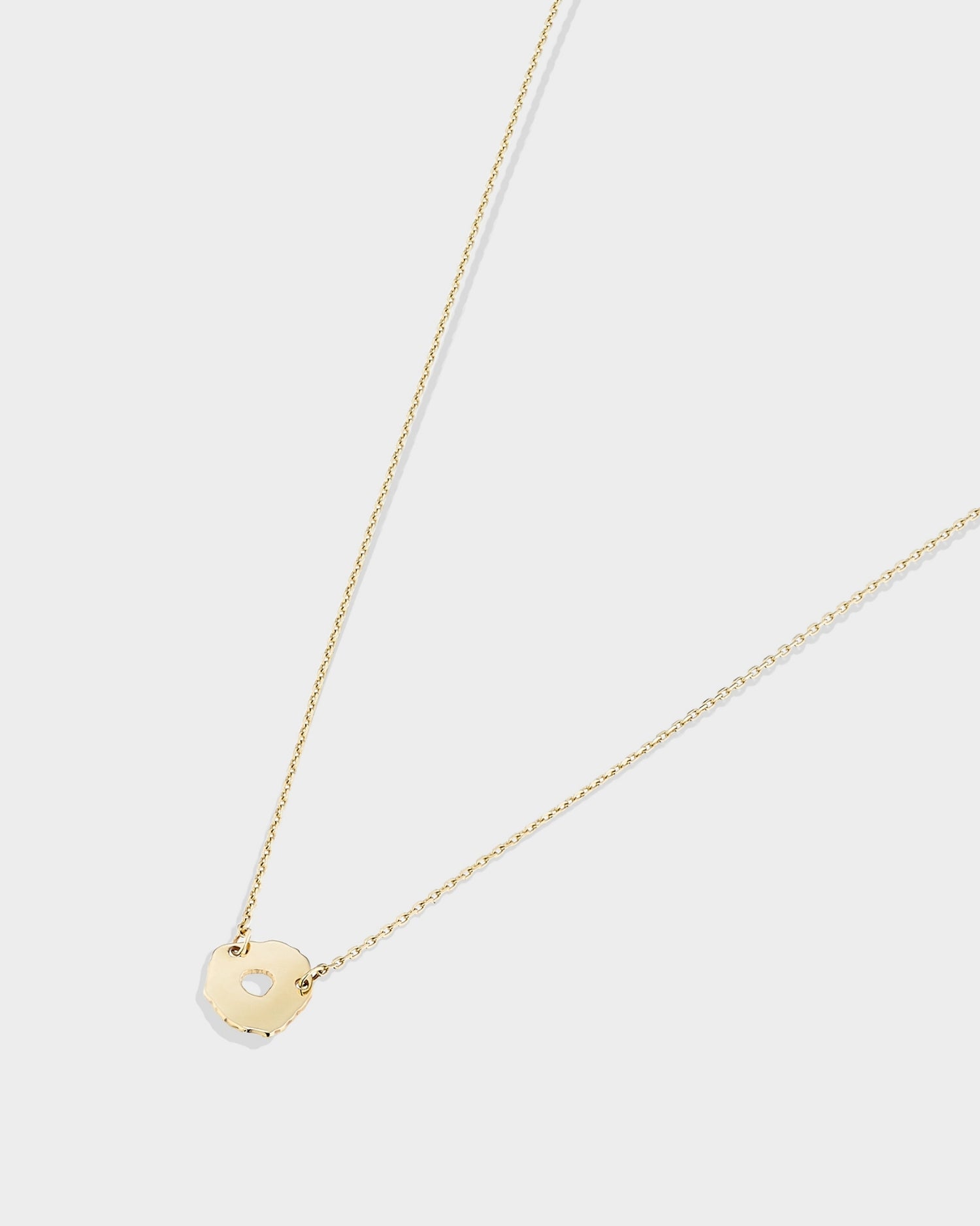 14k gold mini round seashell necklace