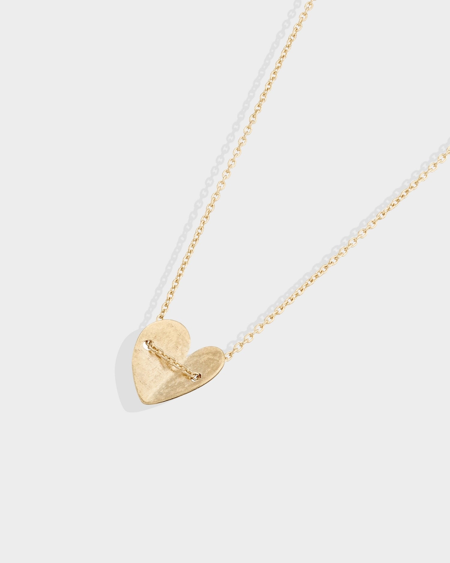 Yellow gold solid heart bracelet
