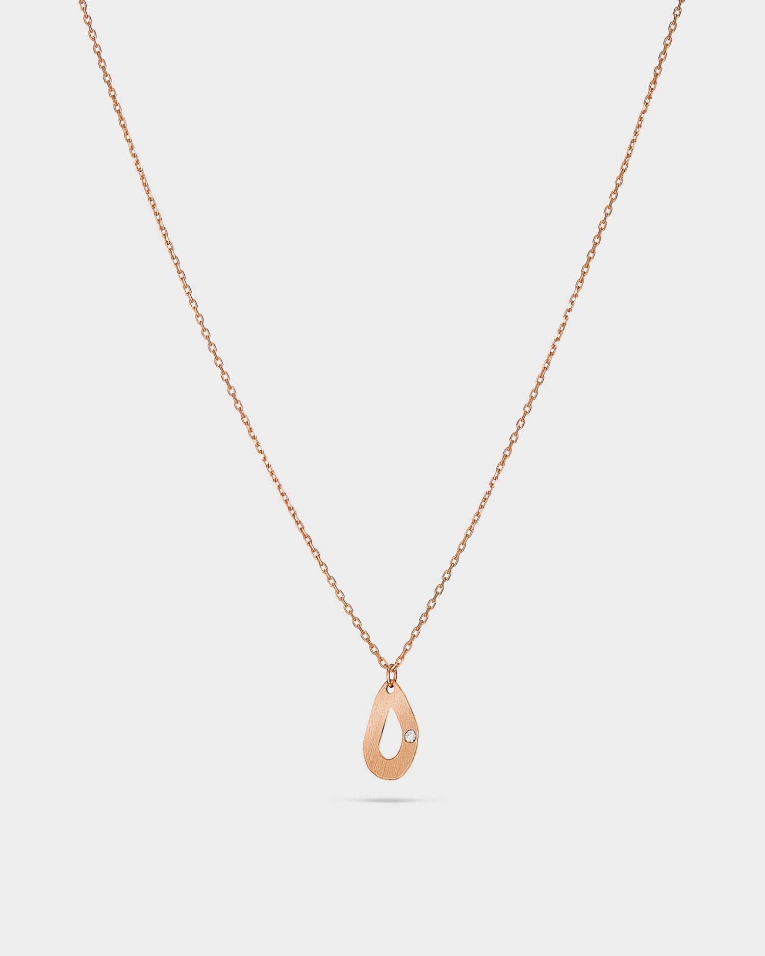 14k rose gold mini seashell necklace with natural diamond