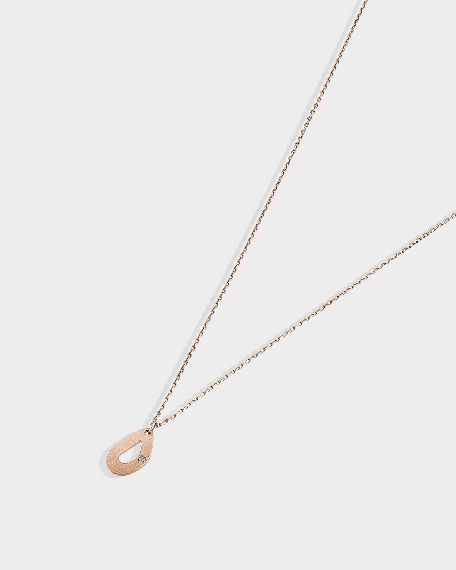 14k rose gold mini seashell necklace with natural diamond