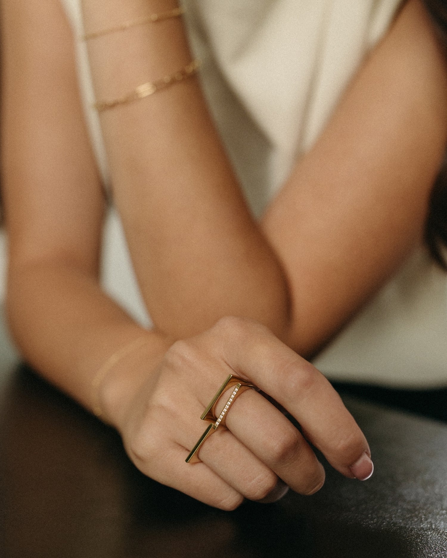 Yellow gold Time Structural ring