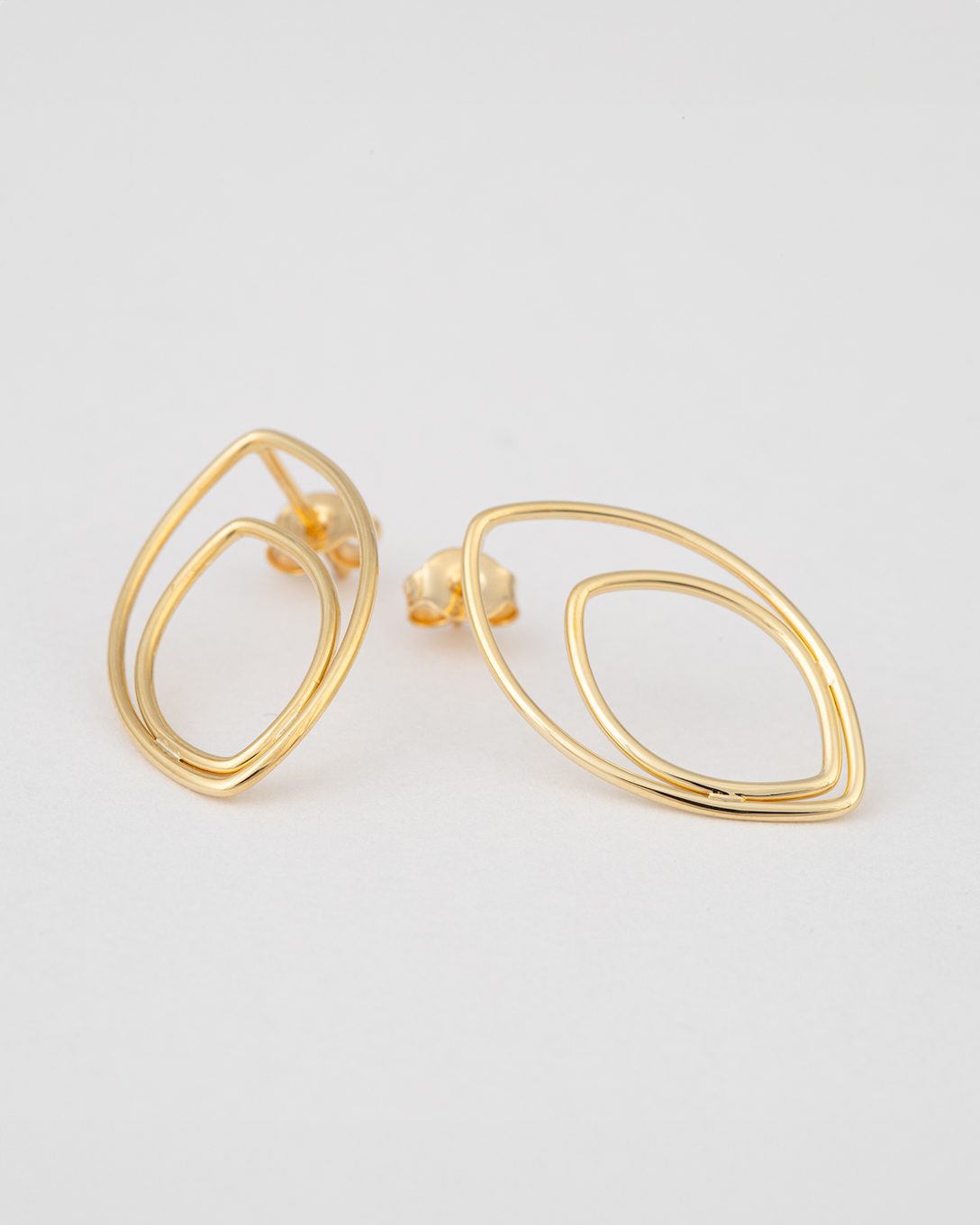 Yellow gold leaf earrings