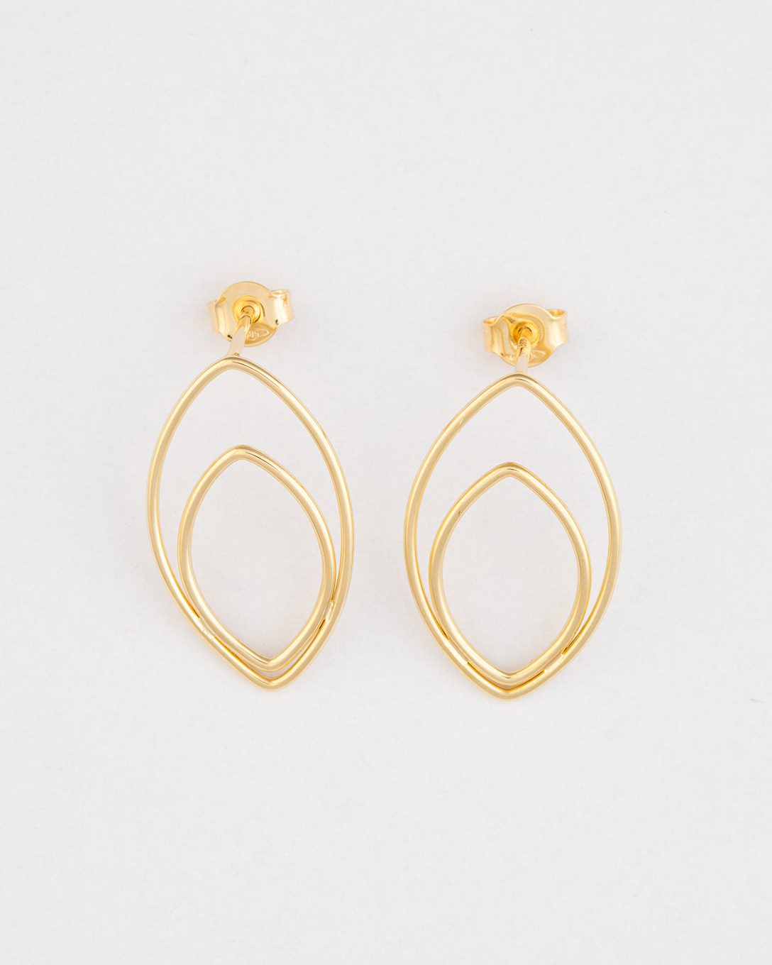 Yellow gold leaf earrings