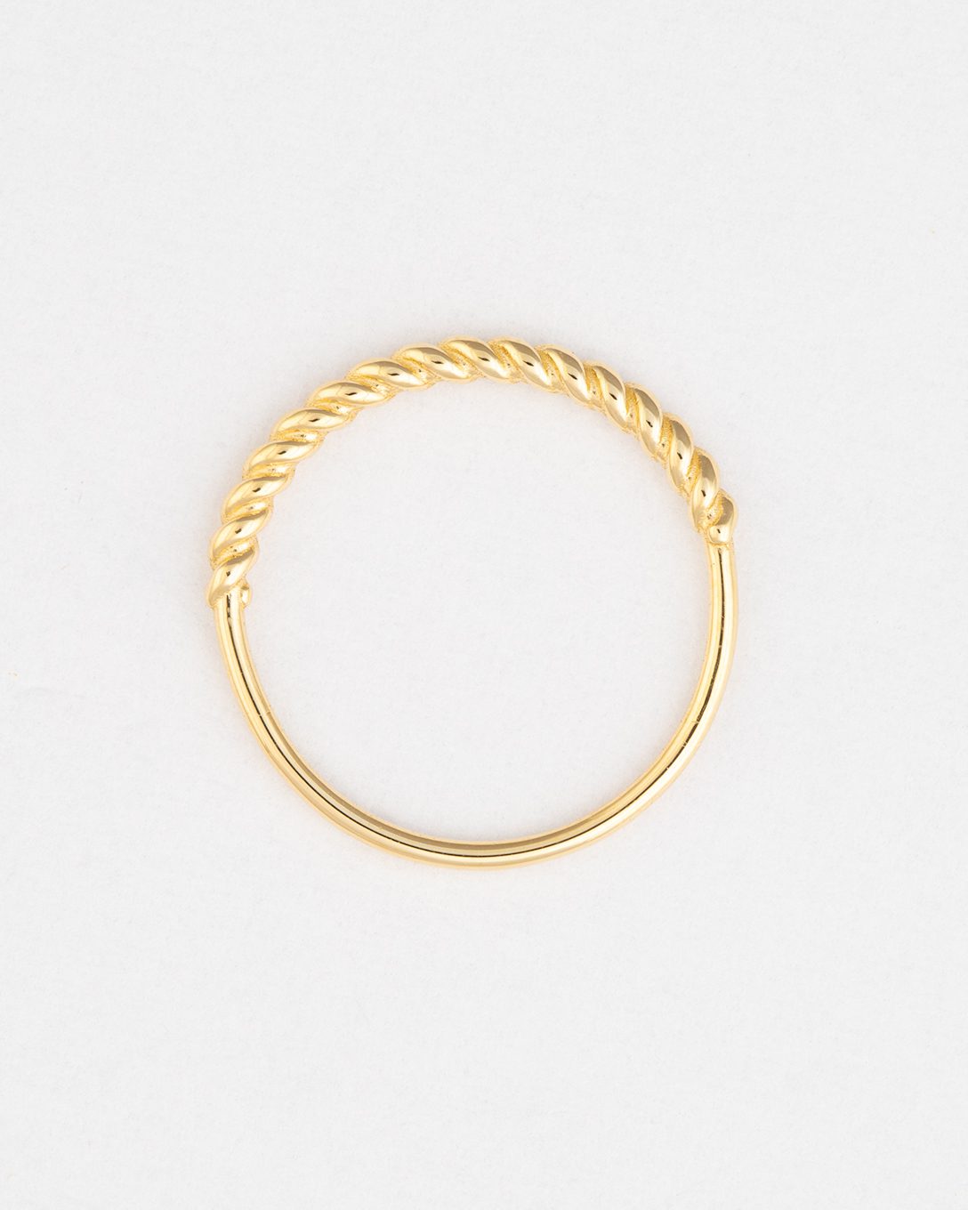Solid yellow gold braided ring