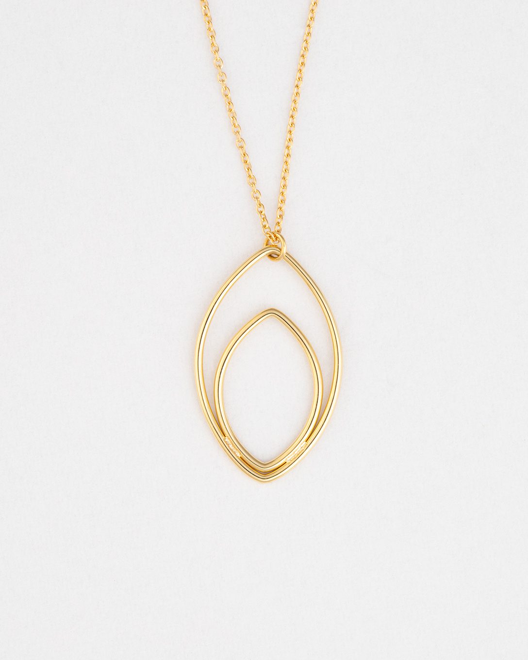 Yellow gold leaf necklace
