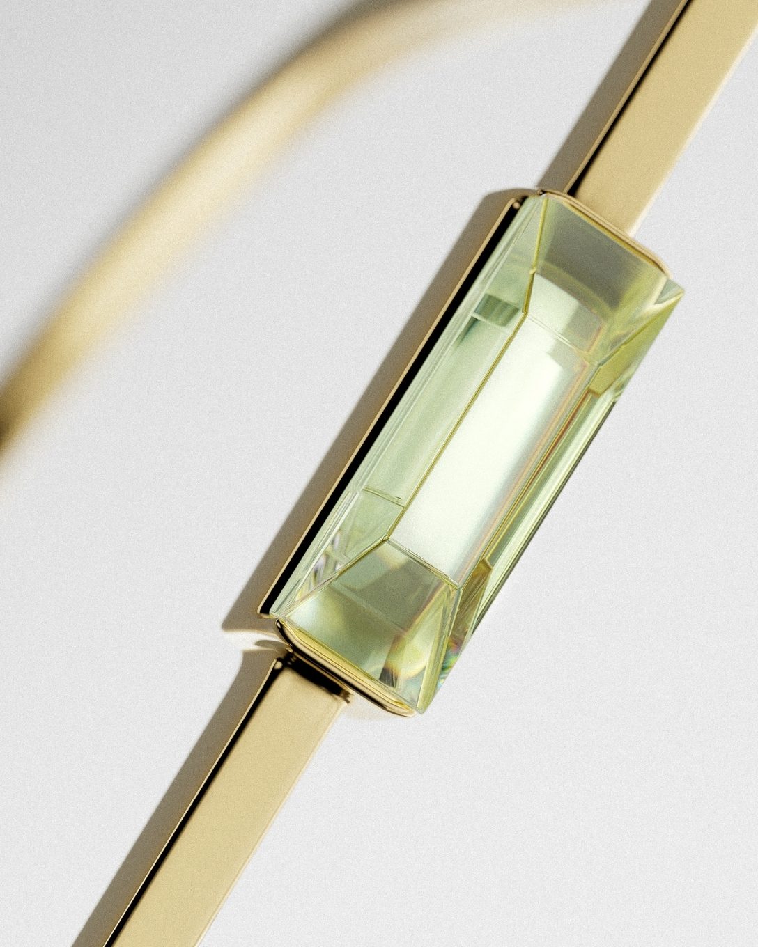 Inel Baguette din aur galben cu peridot