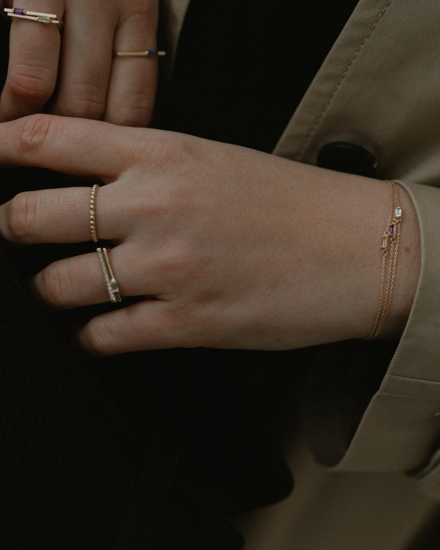 Brățară Baguette din aur galben cu diamant natural