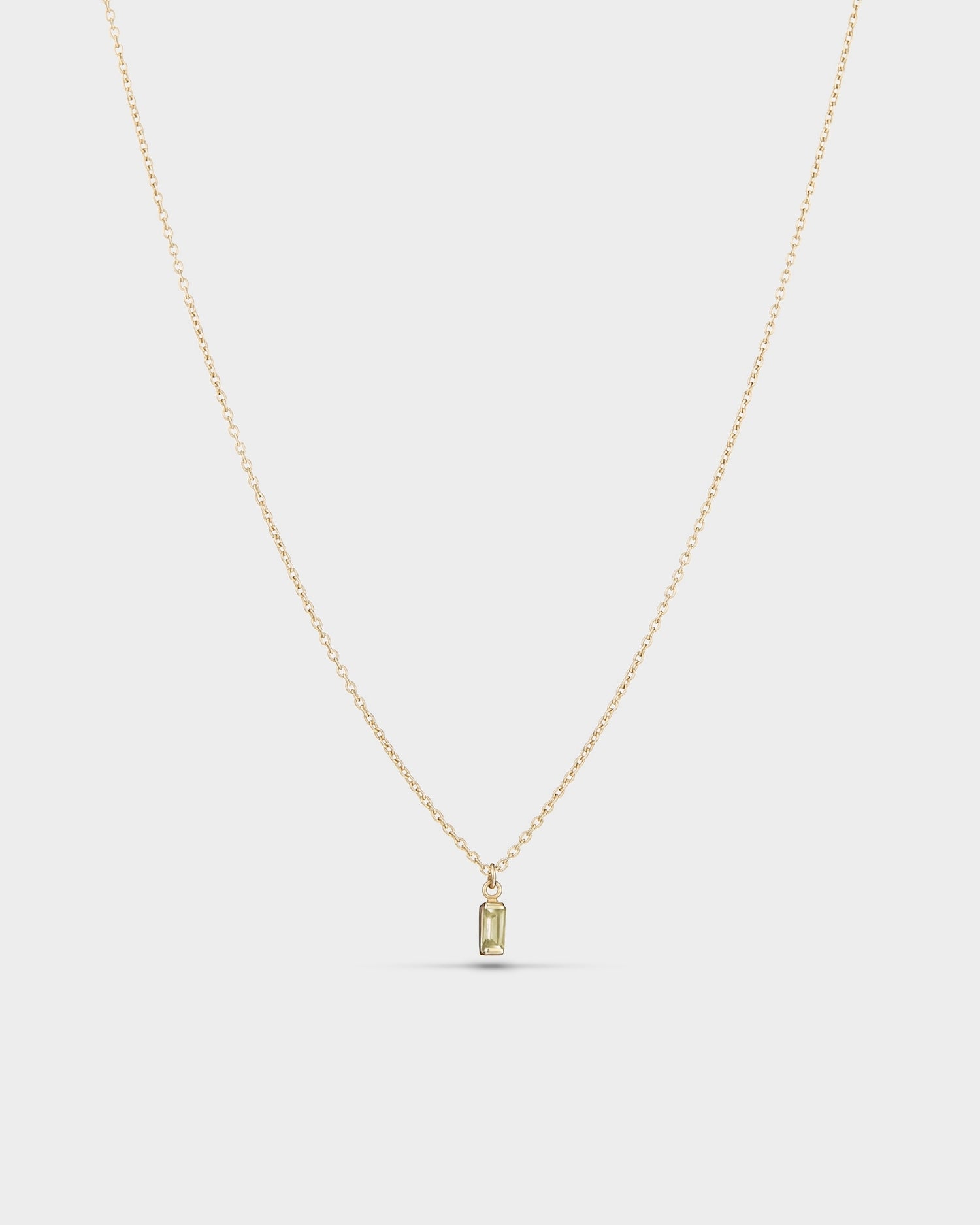 Lanț Baguette din aur galben cu peridot