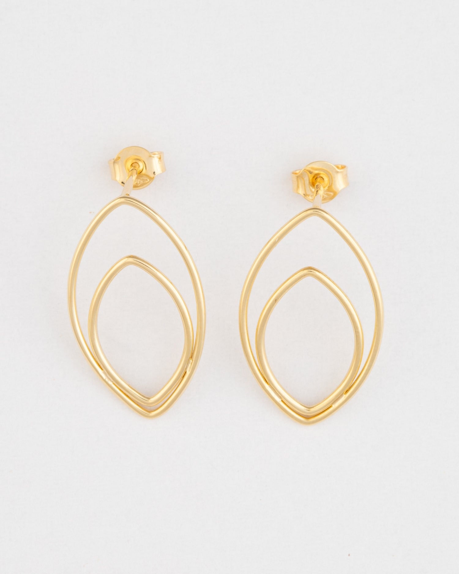 Cercei frunza din aur galben