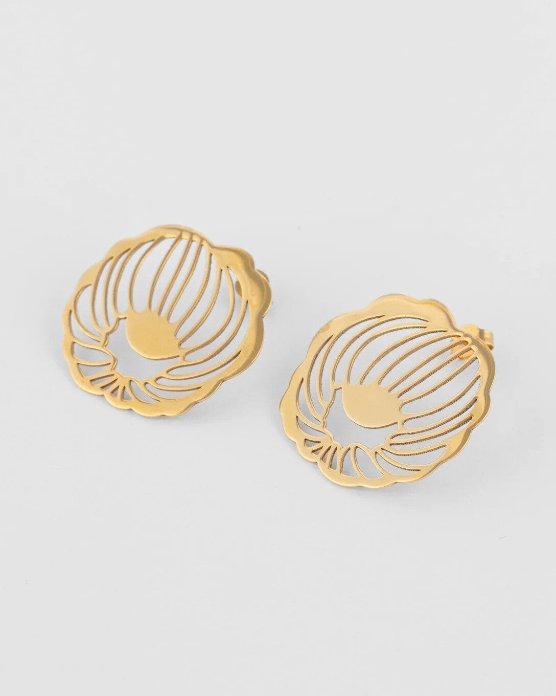 Cercei cu bujori din aur galben