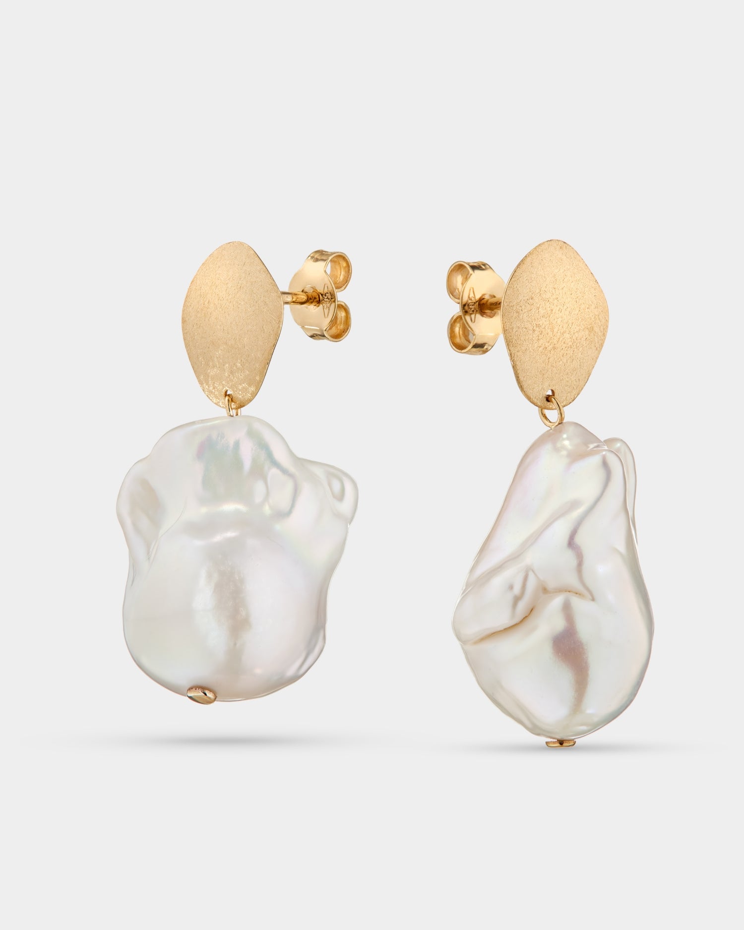 Cercei waterdrop din aur galben cu perlă barocă naturală