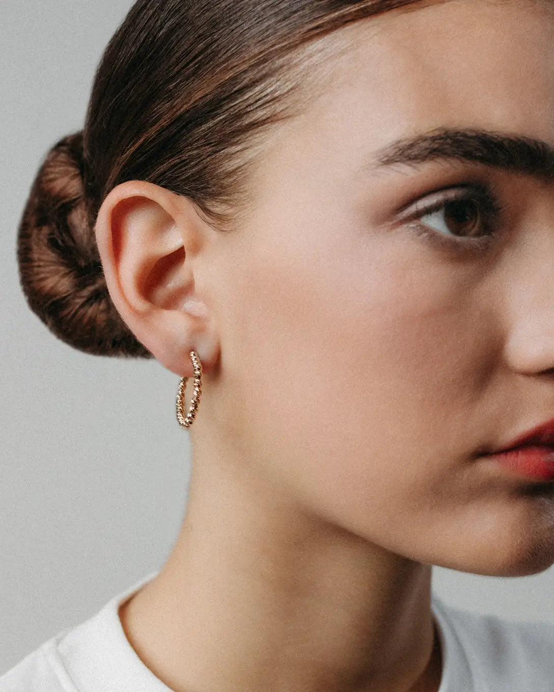 Cercei biluțe din aur galben