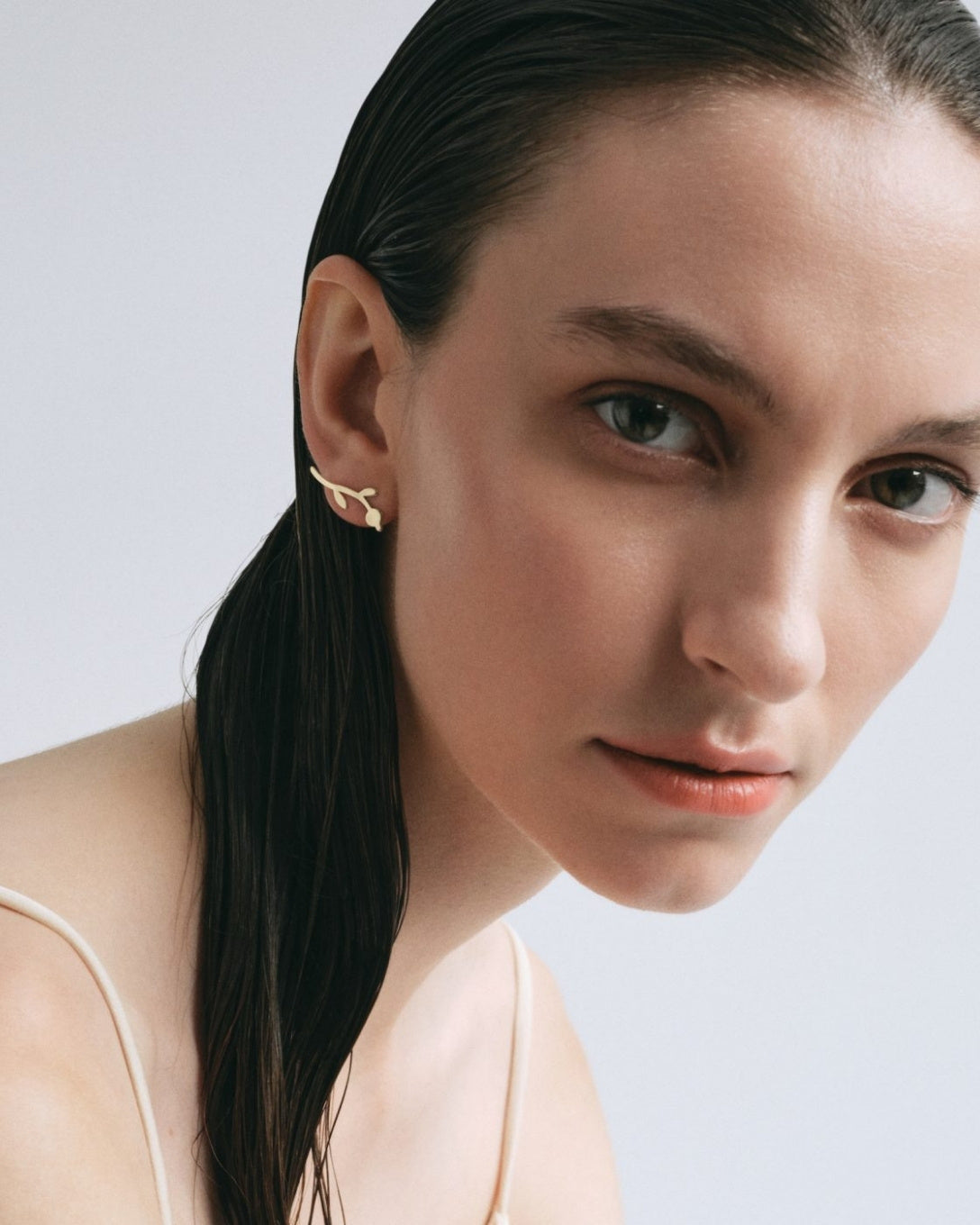 Cercei boboc din aur galben