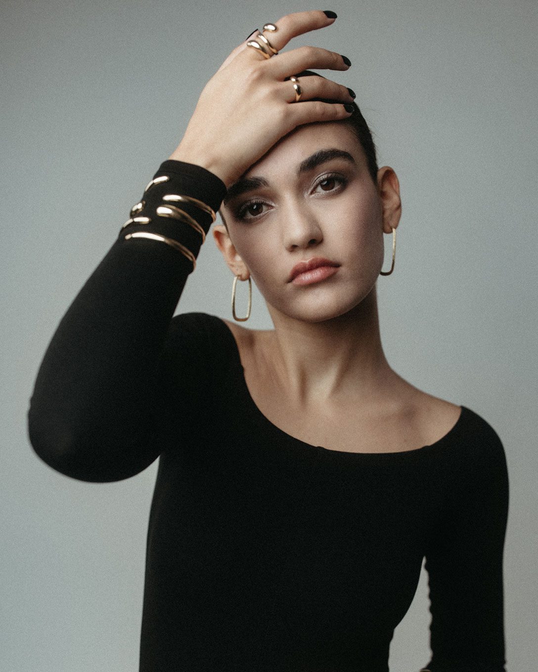 Brushed XL yellow gold earrings