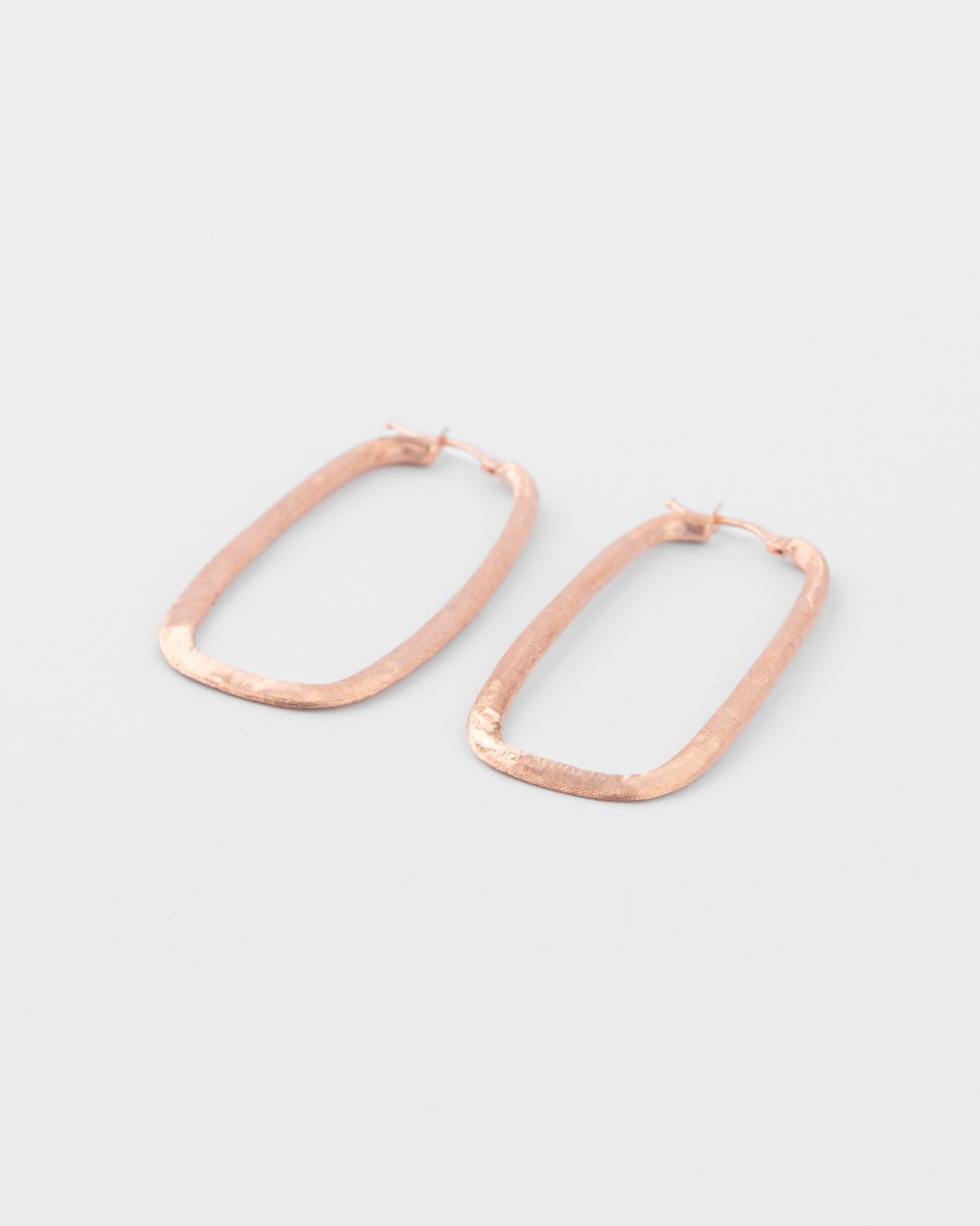 Cercei Brushed XL din aur rose