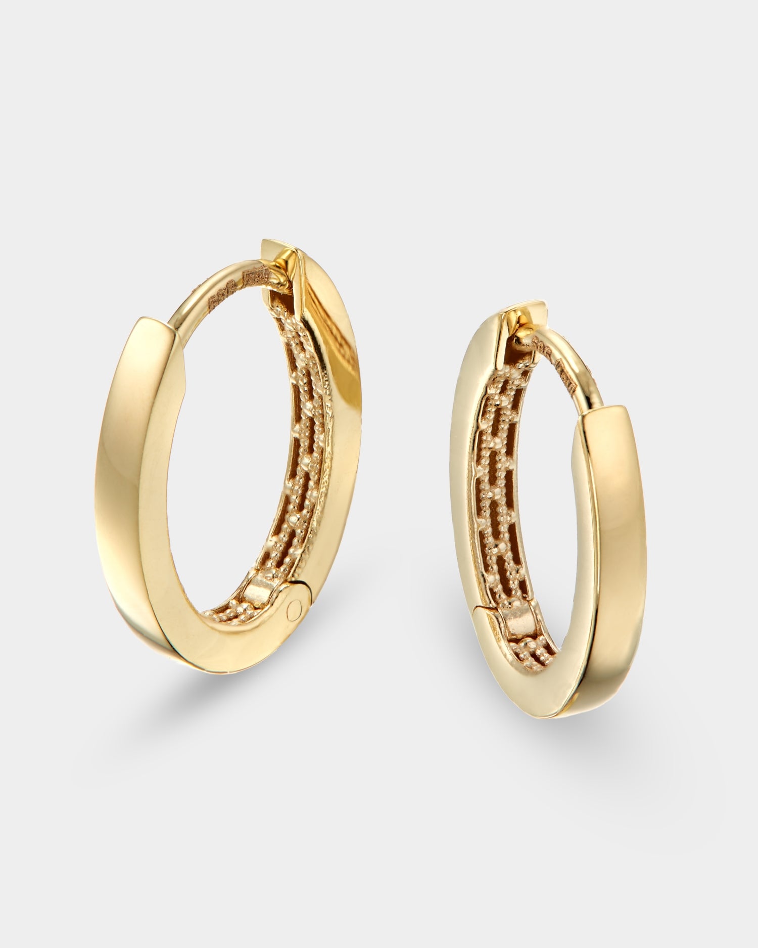 Cercei Huggies din aur galben