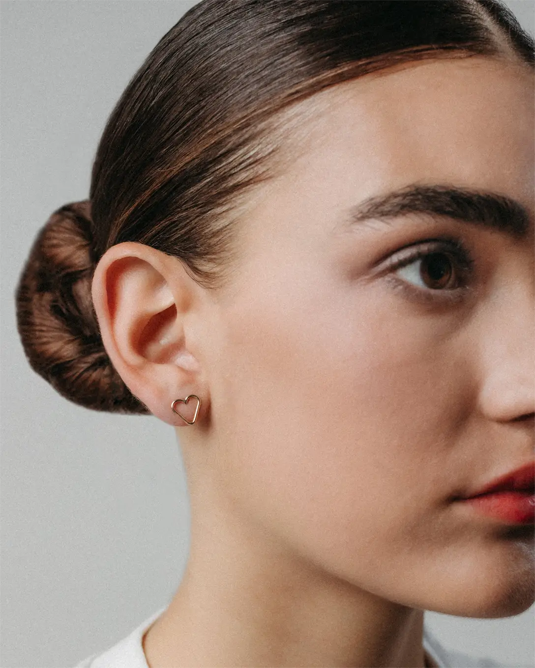 Cercei inimioare din aur galben