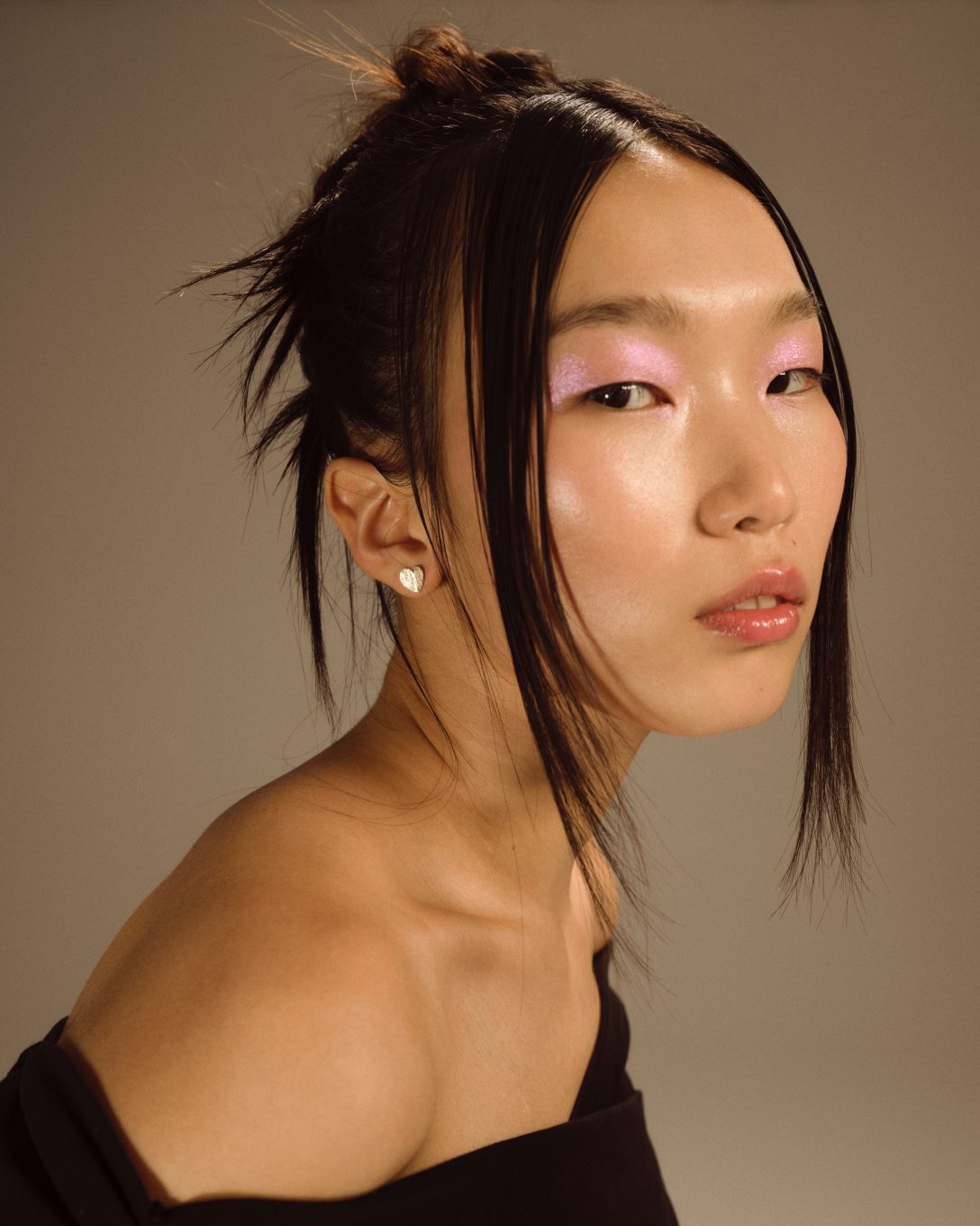 Cercei inimă plină mini din aur galben