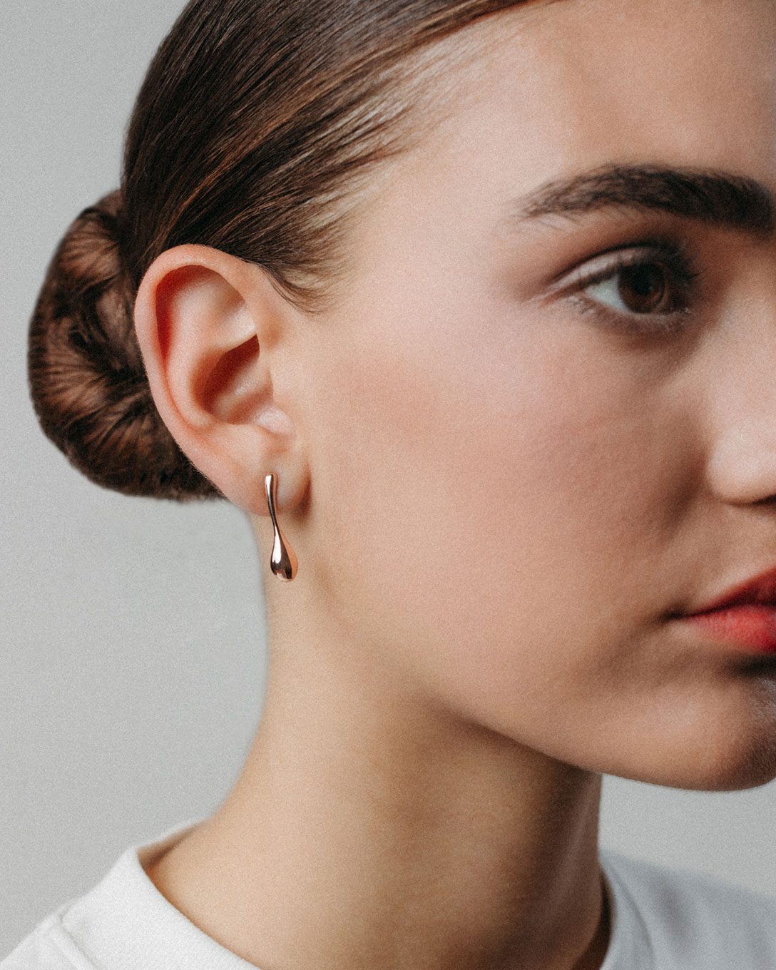 Cercei Melted Drops din aur rose