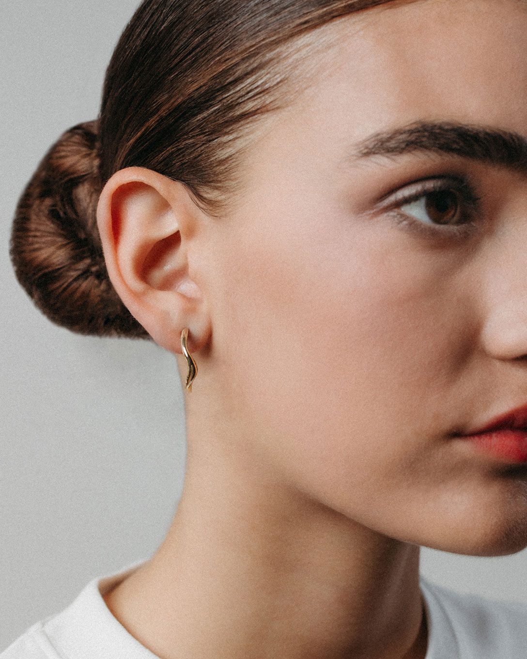 Yellow gold Melted structure earrings