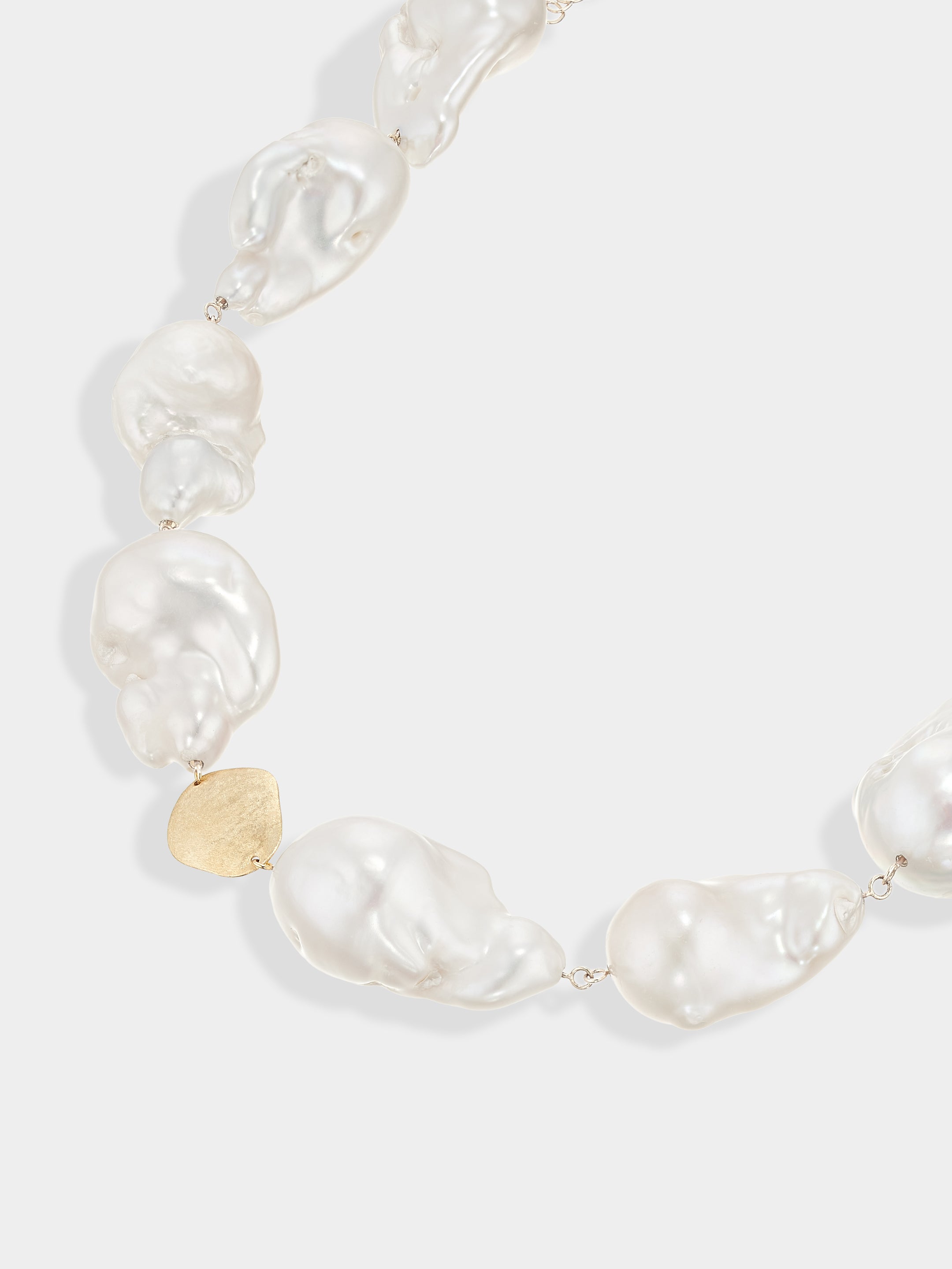 Colier din aur galben cu perle baroce naturale