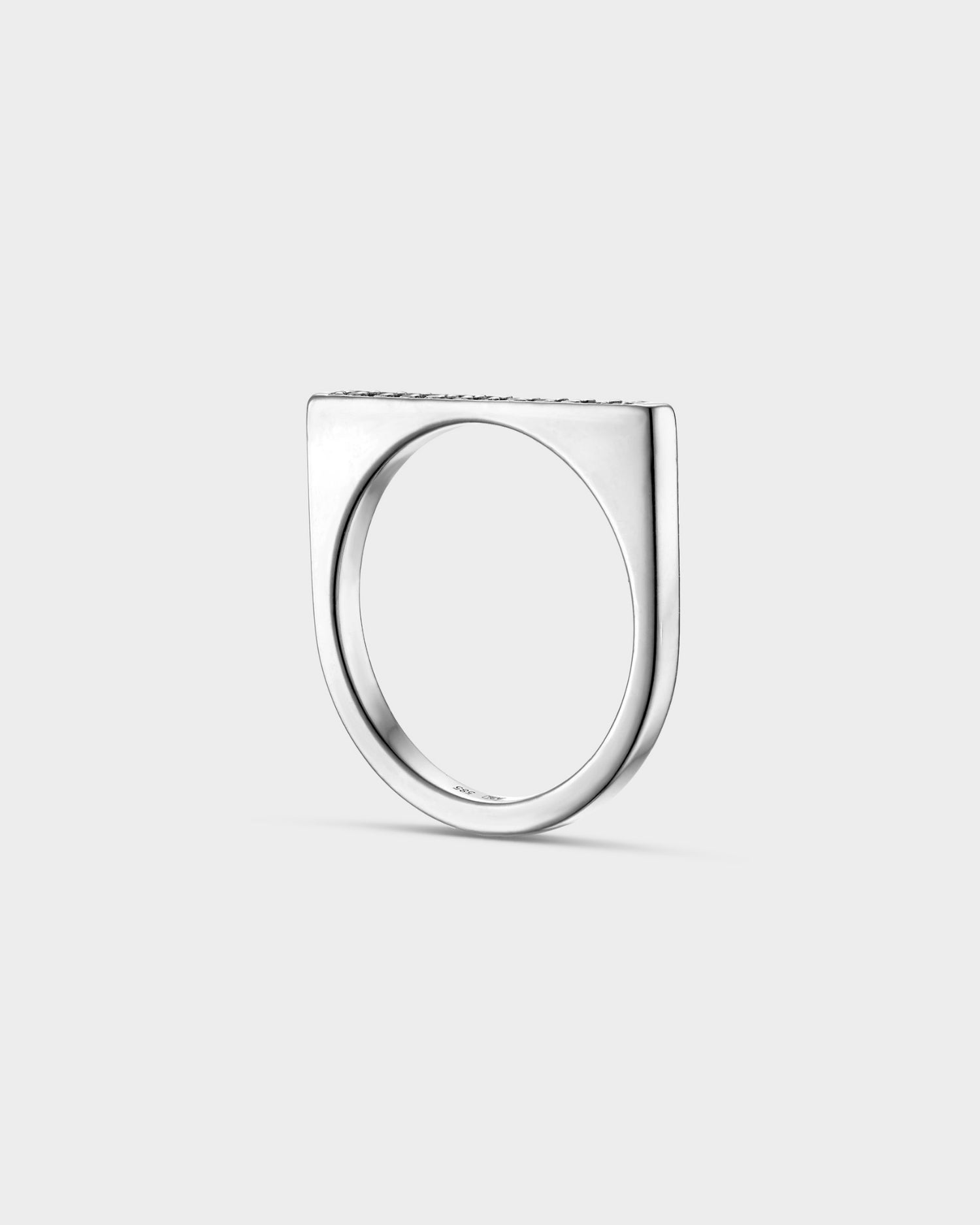 White gold structural Time ring with diamonds