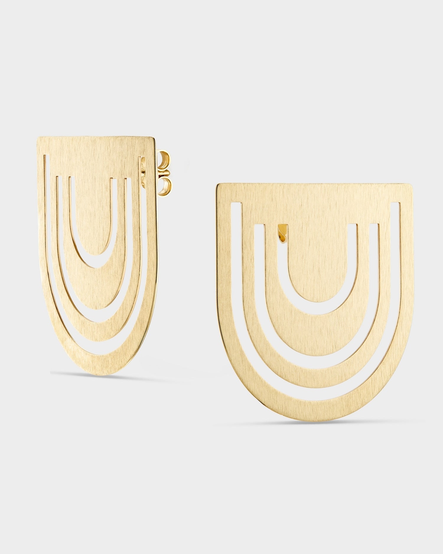 Yellow gold Time cutout earrings