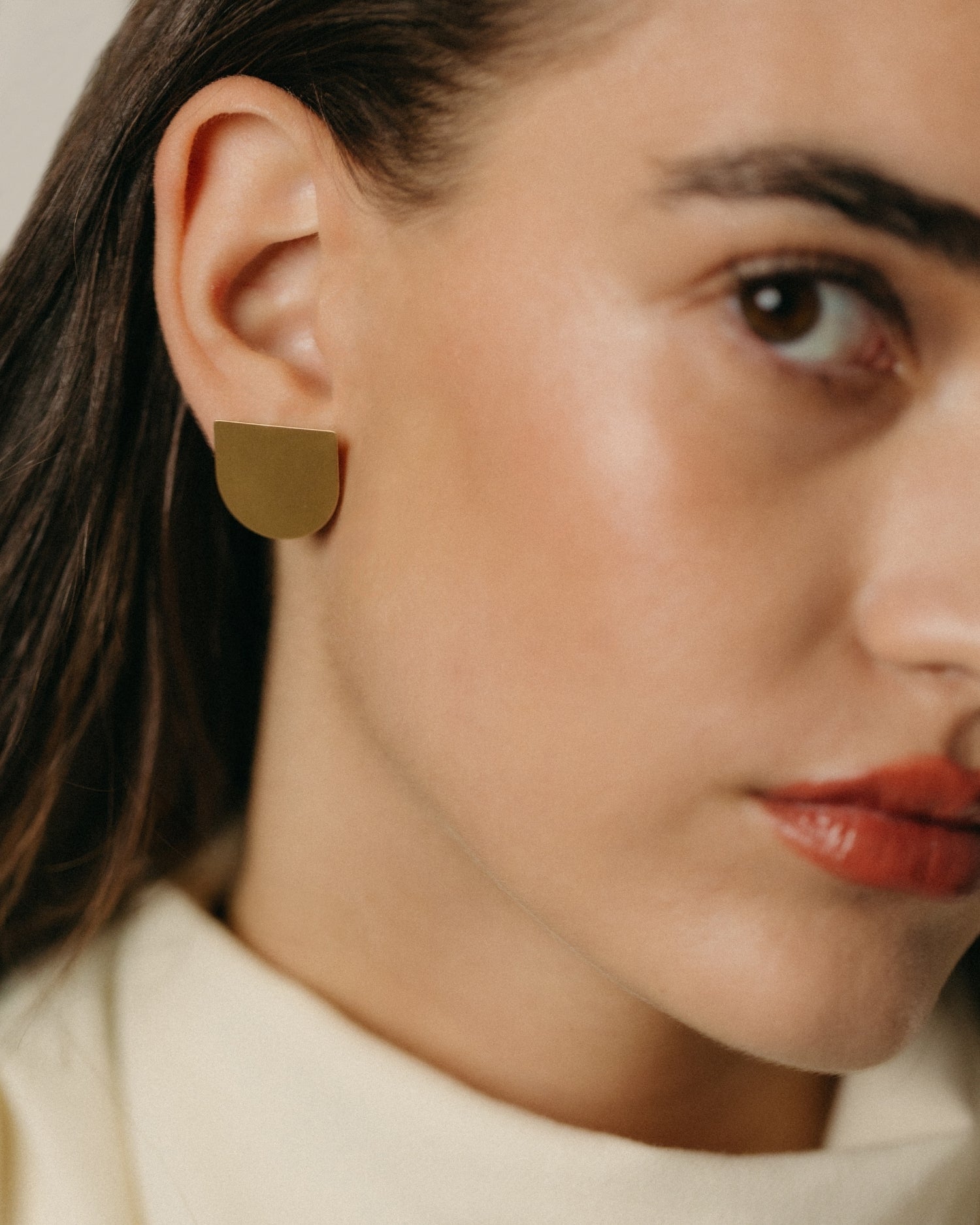 Yellow gold filled Time earrings