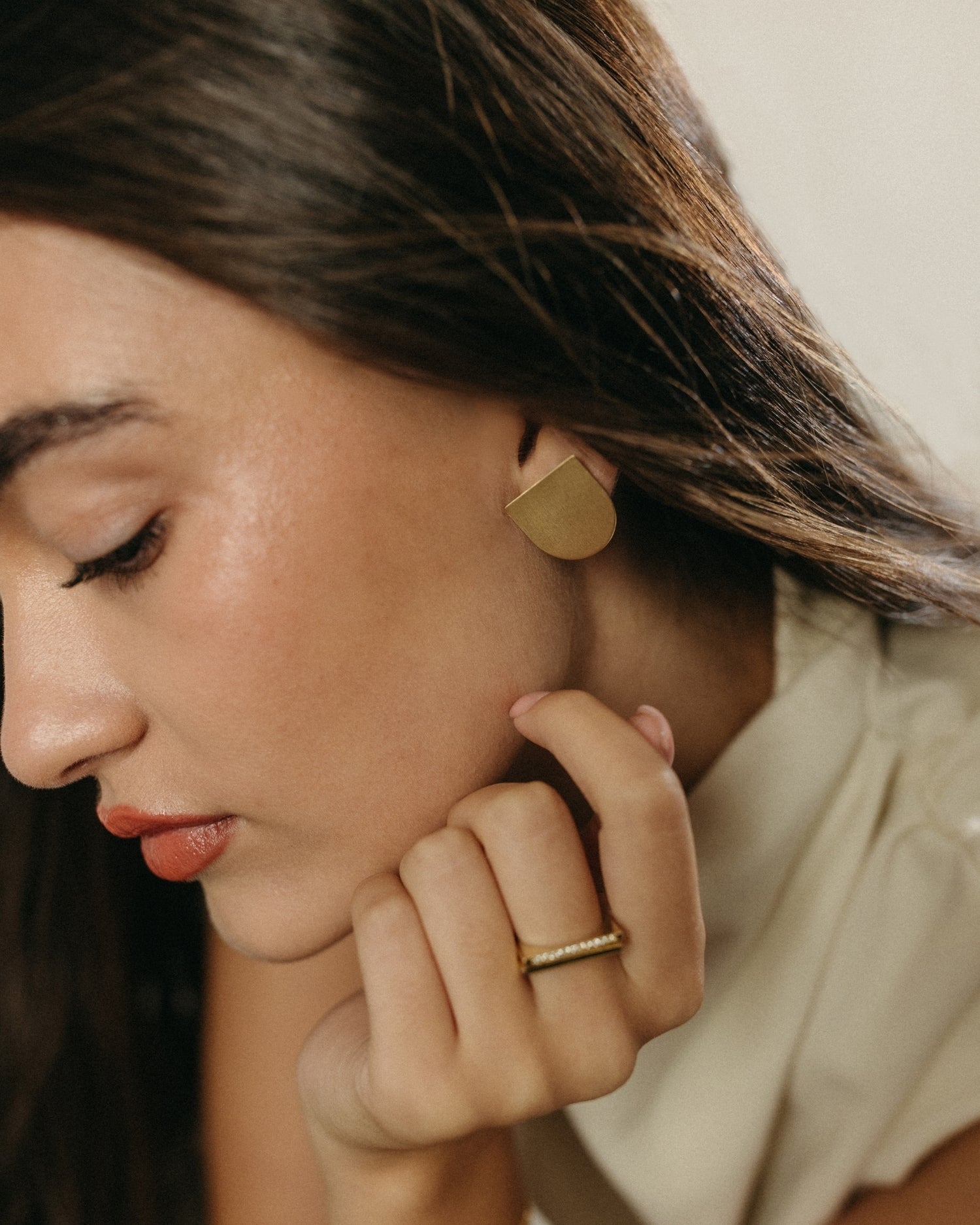 Yellow gold filled Time earrings