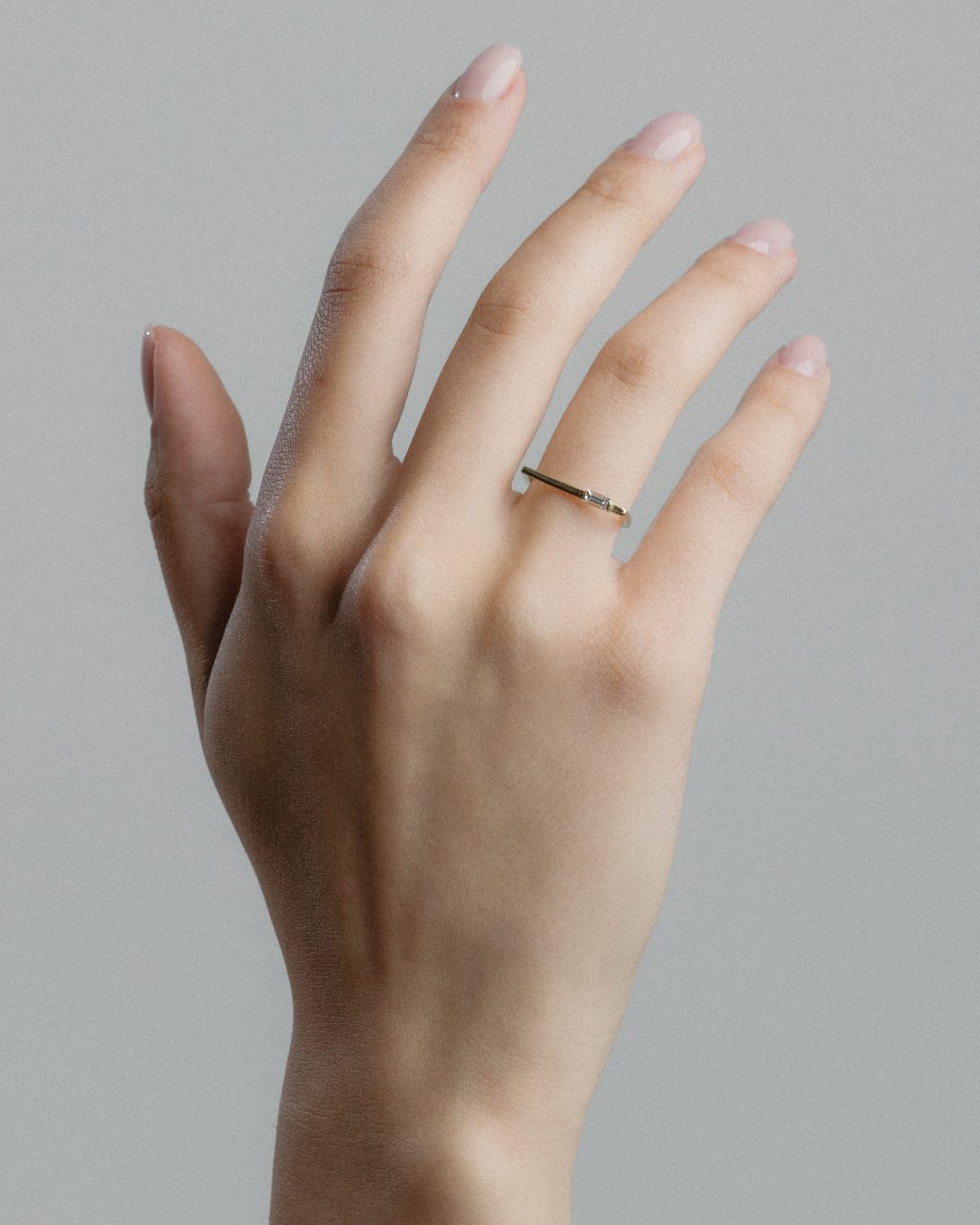 Inel Baguette din aur galben cu acvamarin