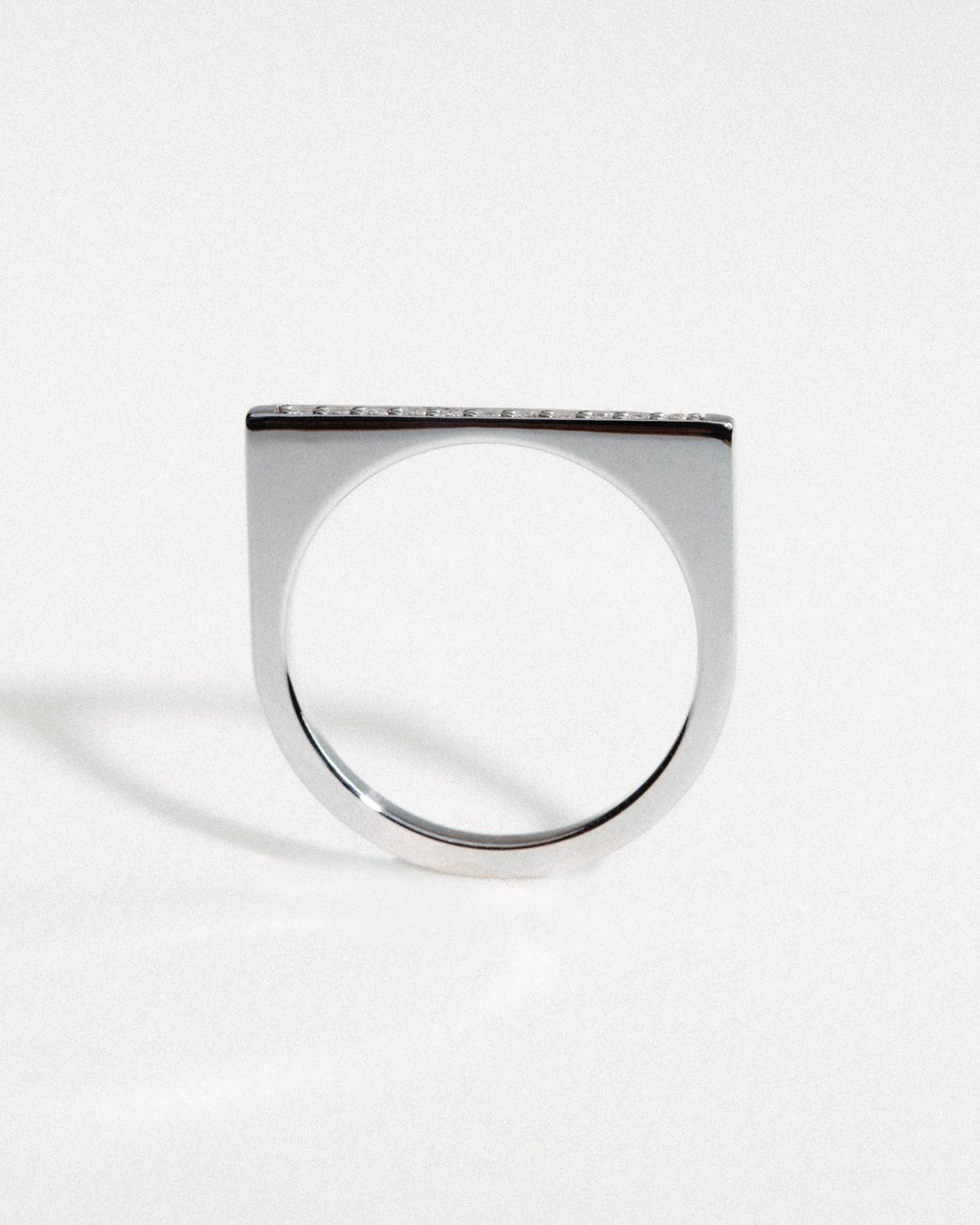 Inel Timpul Structural din aur alb cu diamante naturale