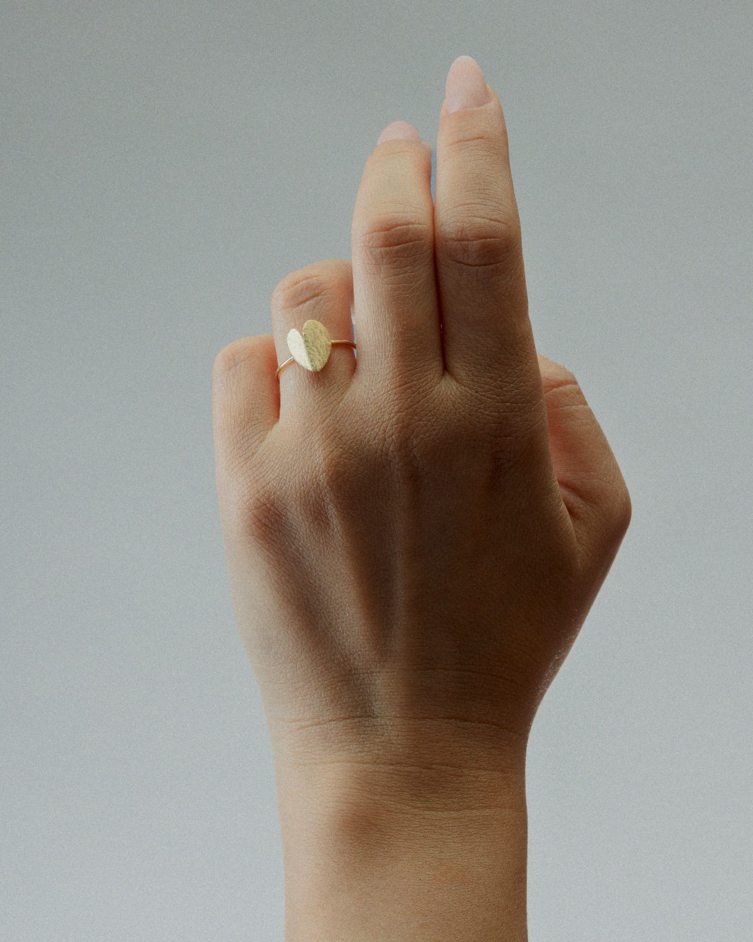 Inel Inimă Plină din aur galben