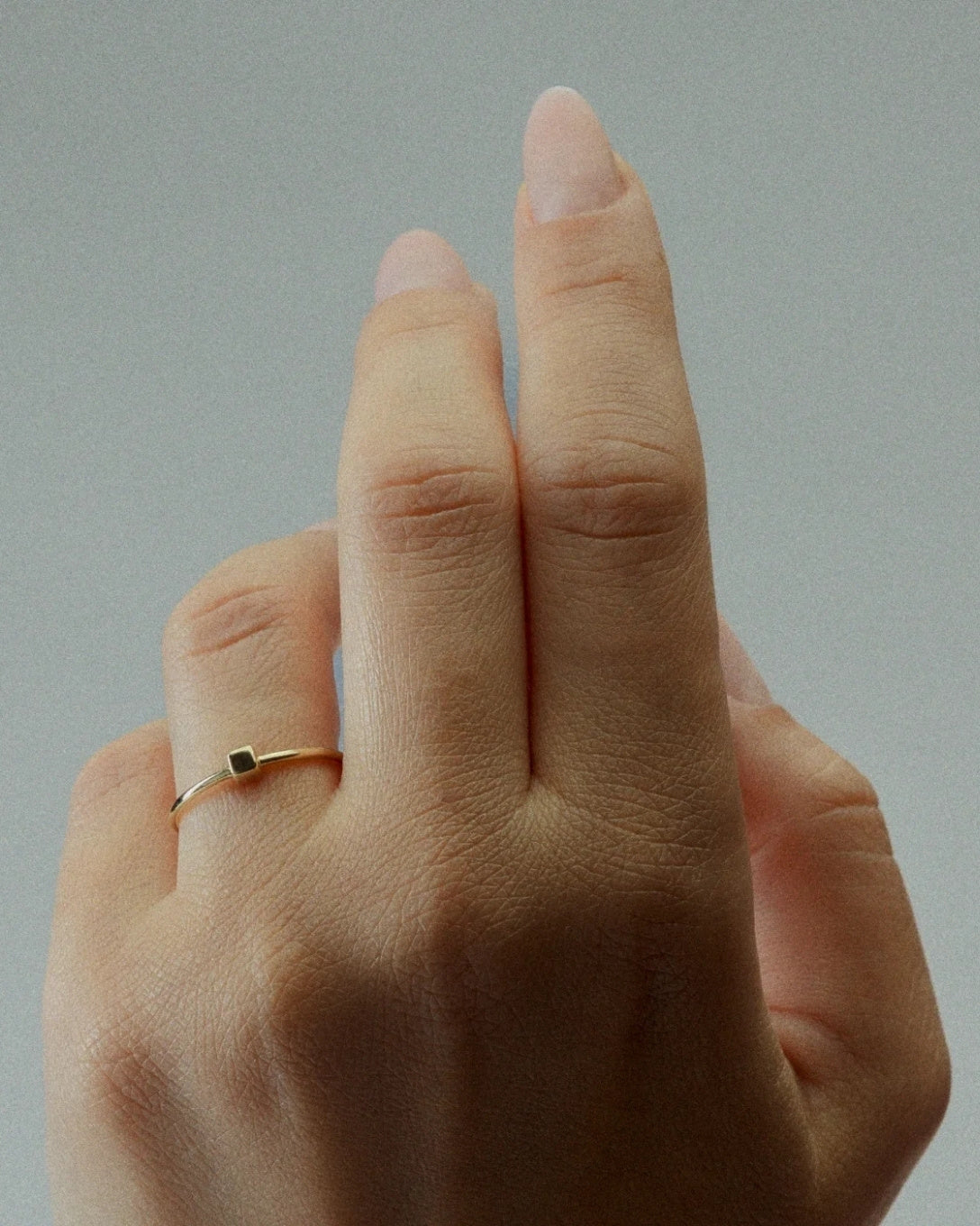 Yellow gold cube ring