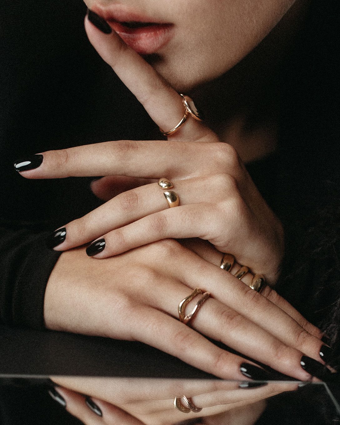 Rose gold Melted piece ring