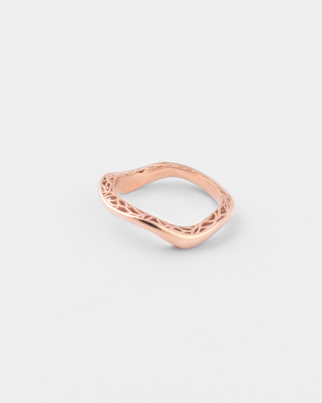Rose gold Melted structure ring