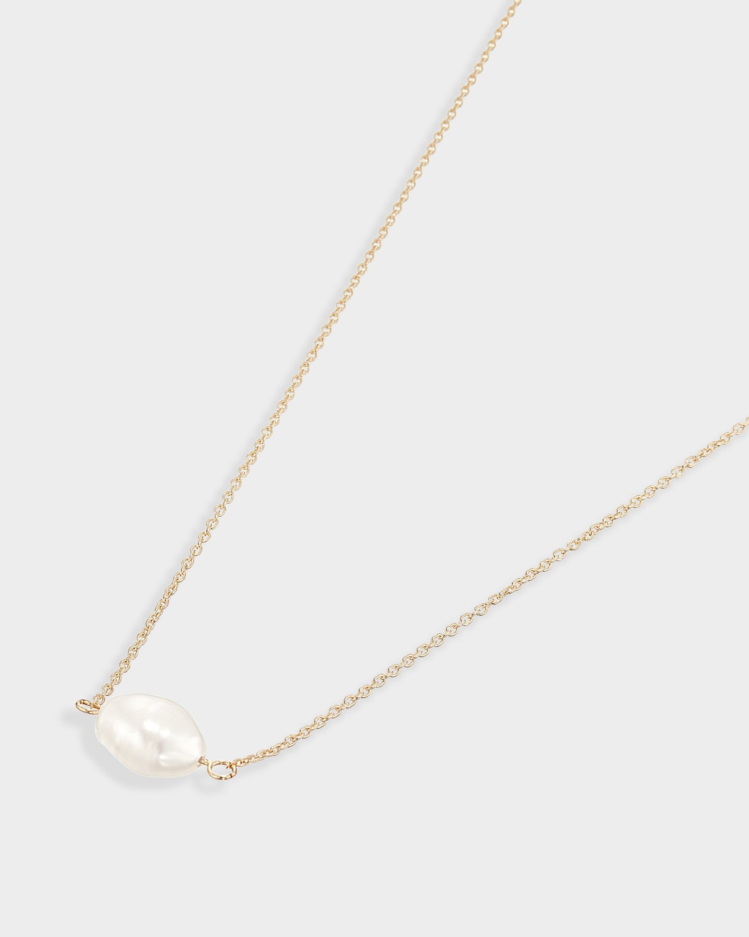 Lanț din aur galben cu perlă barocă naturală