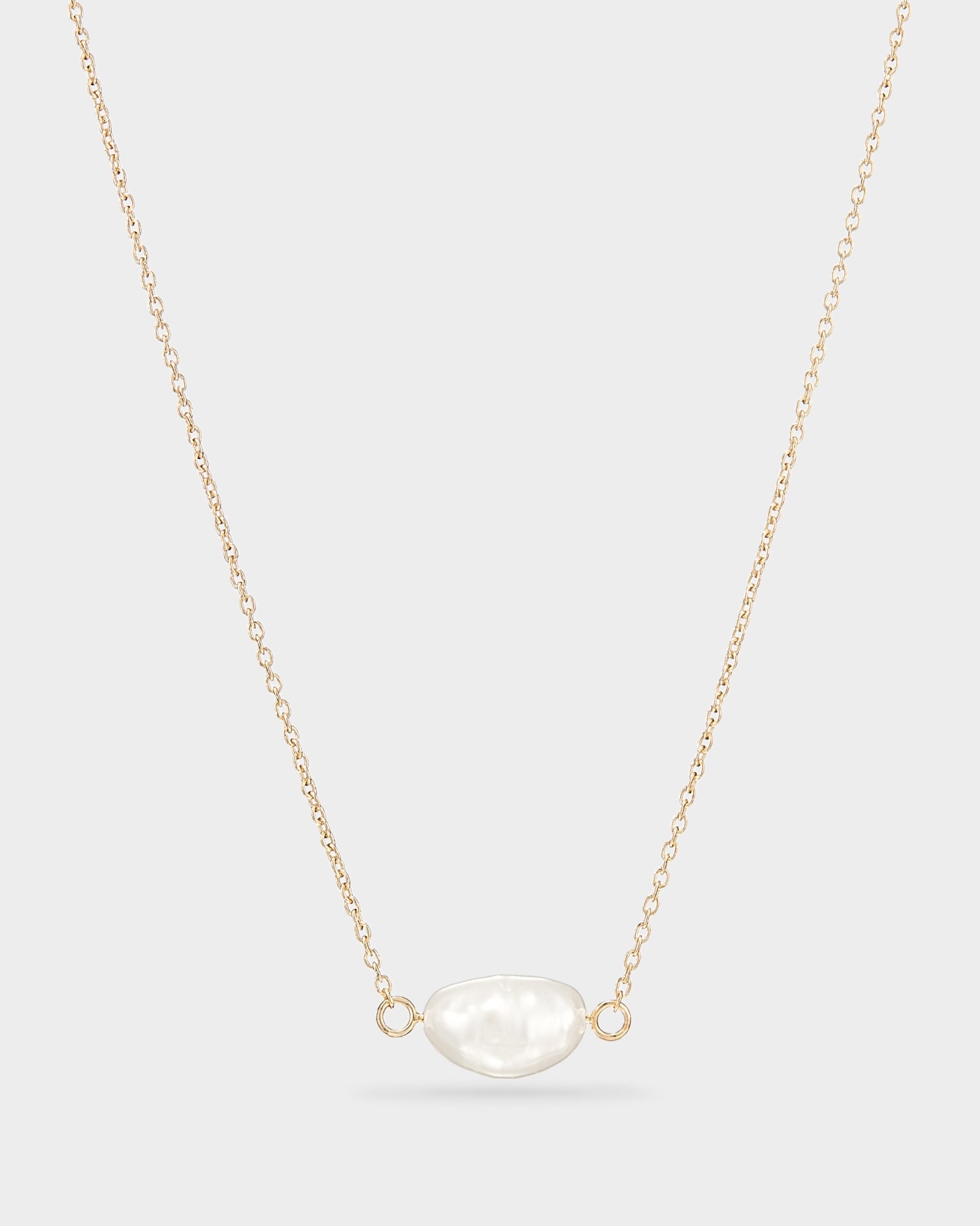 Lanț din aur galben cu perlă barocă naturală