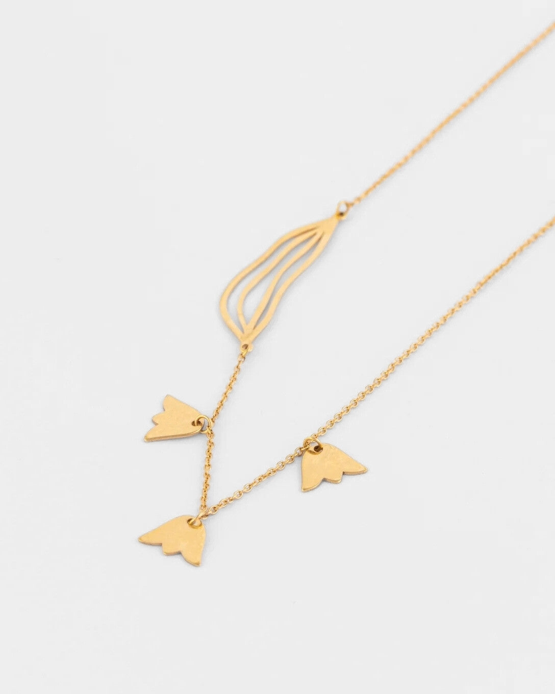 Lanț cu lăcrămioare din aur galben