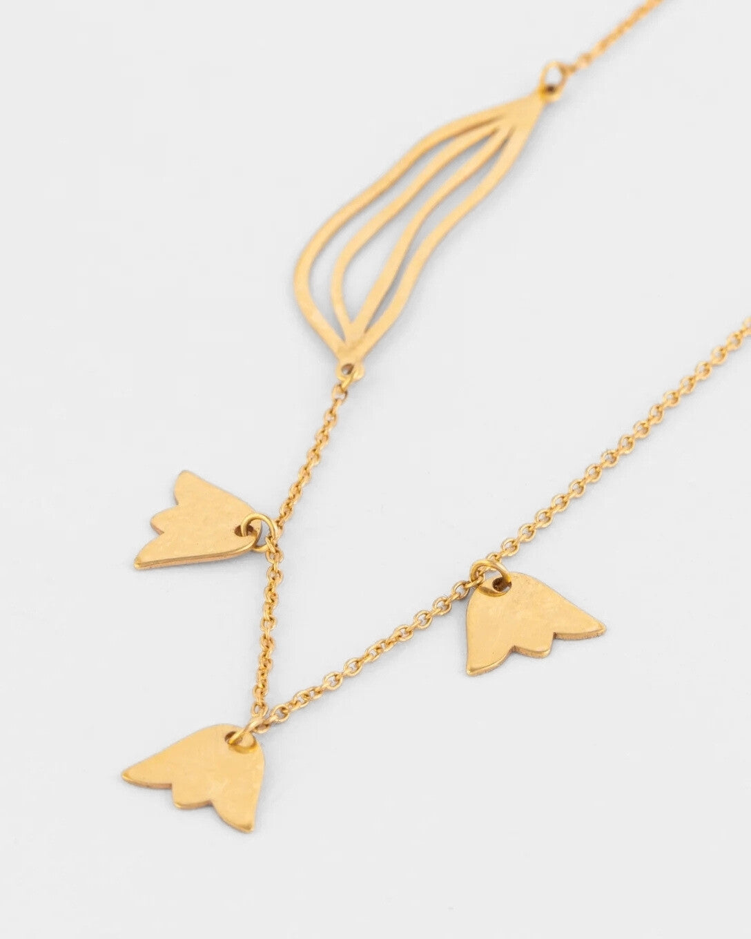 Lanț cu lăcrămioare din aur galben