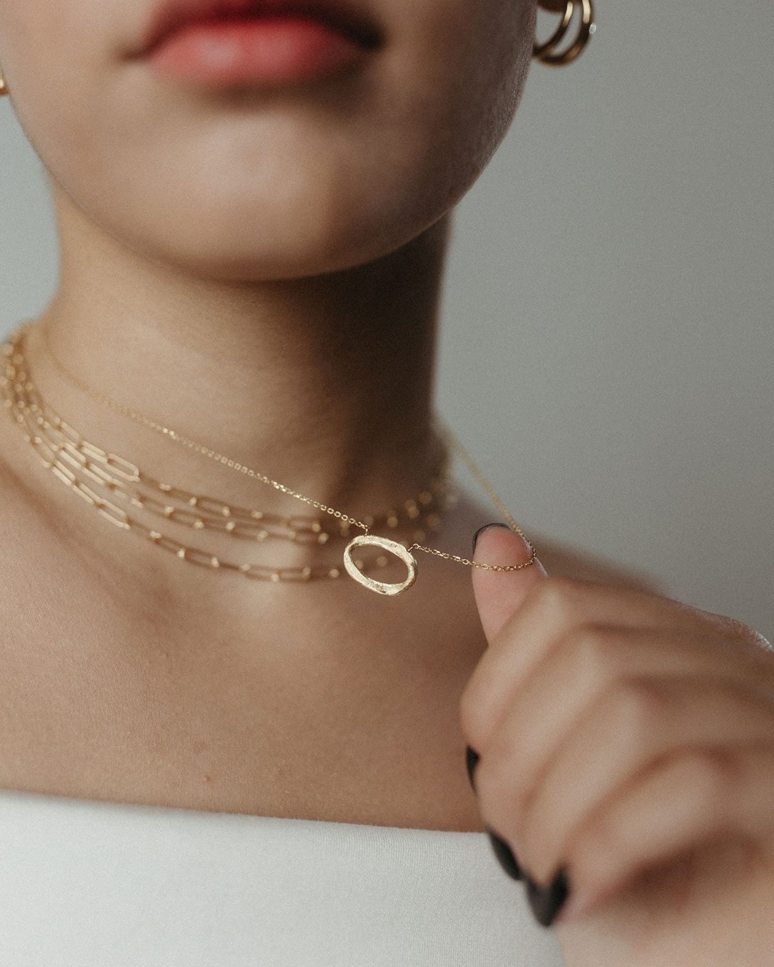 Lanț Brushed din aur galben